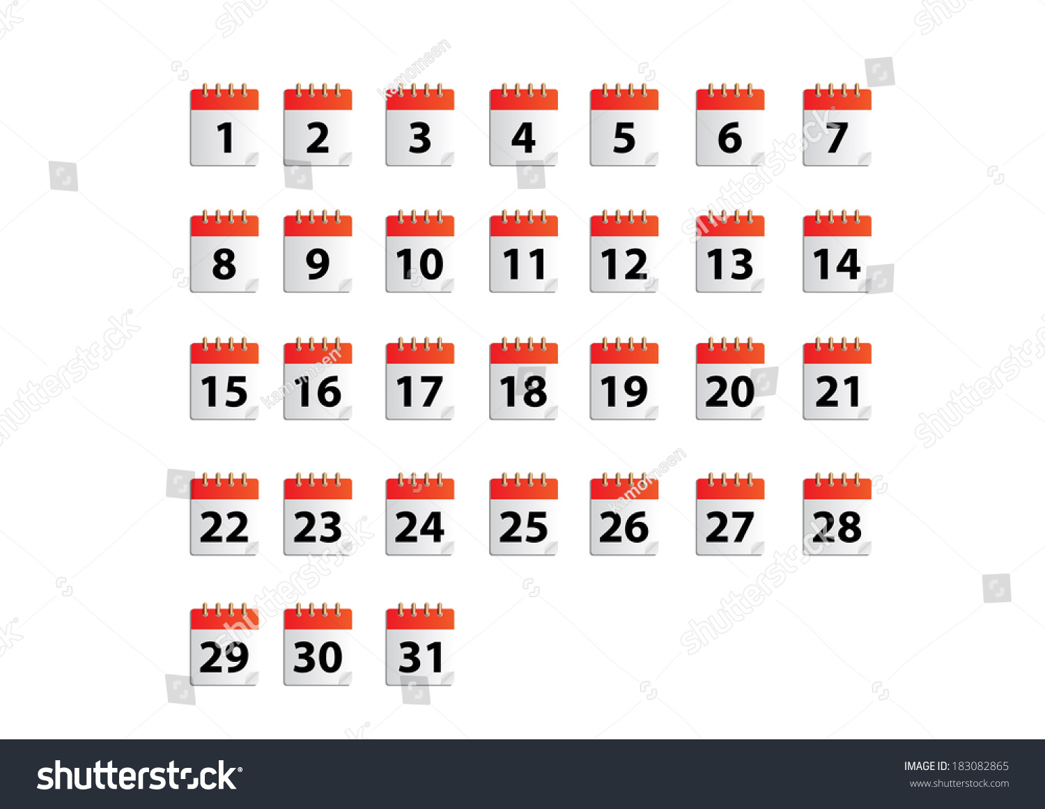 Vector Months Calender Stock Vector (Royalty Free) 183082865