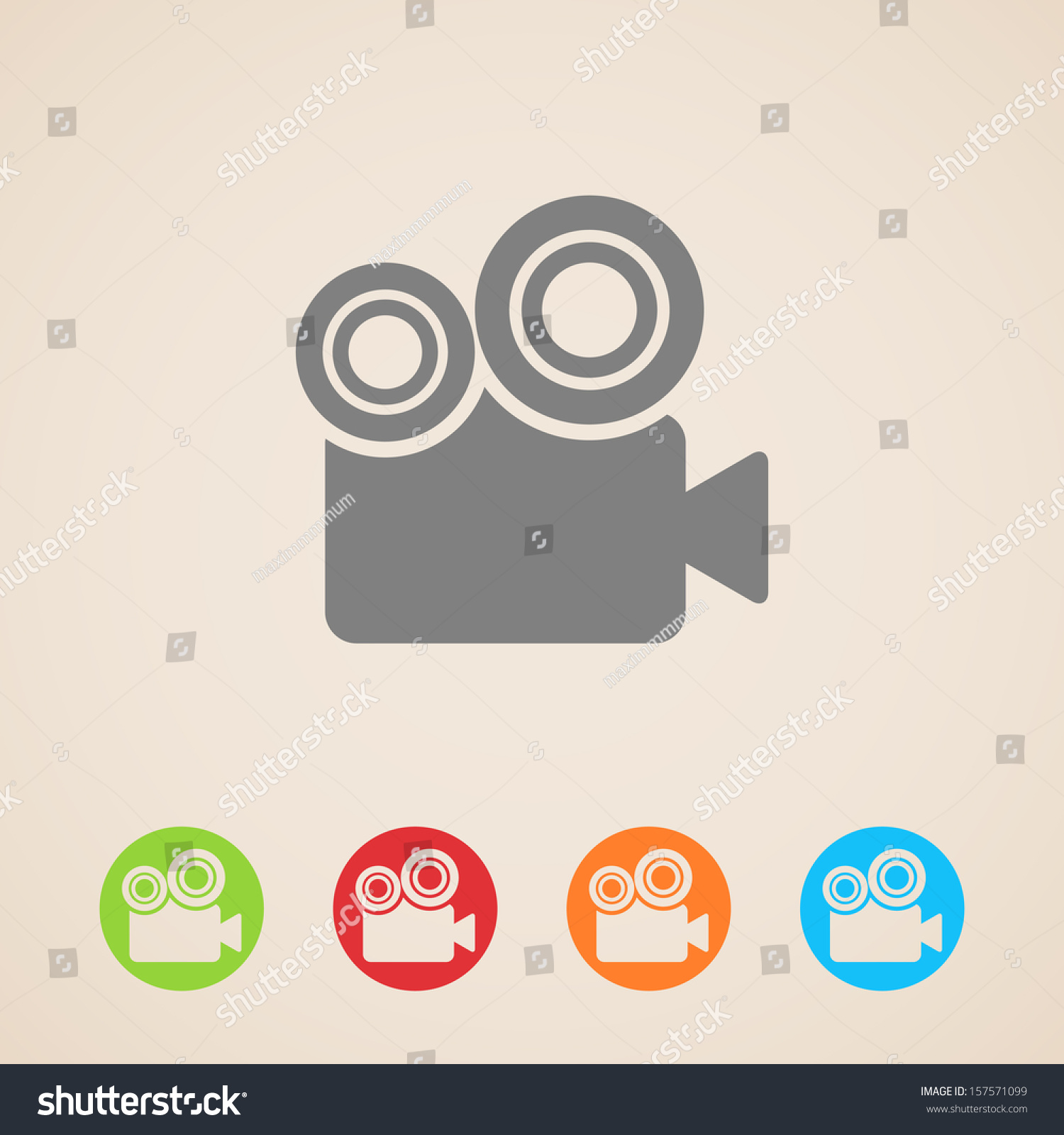 Vector Movie Camera Icons - 157571099 : Shutterstock