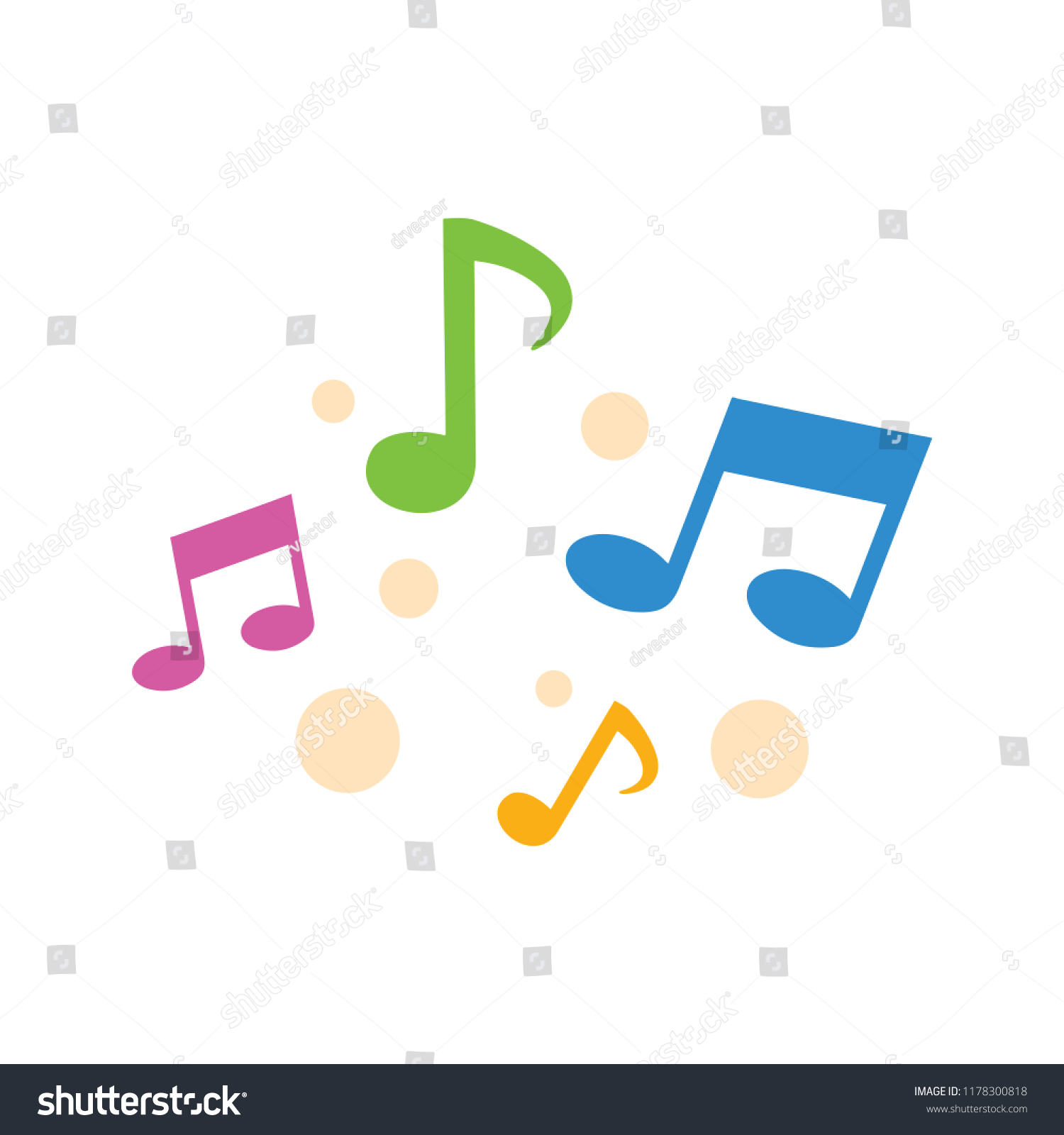 Vector Musical Note Symbol Melody Sign Stock Vector (Royalty Free ...