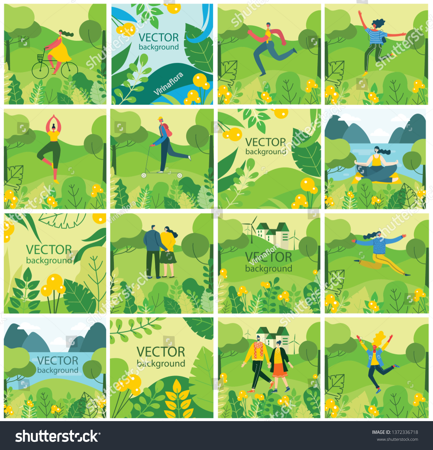 vector nature eco backgrounds girls boys stock vector royalty free 1372336718 shutterstock