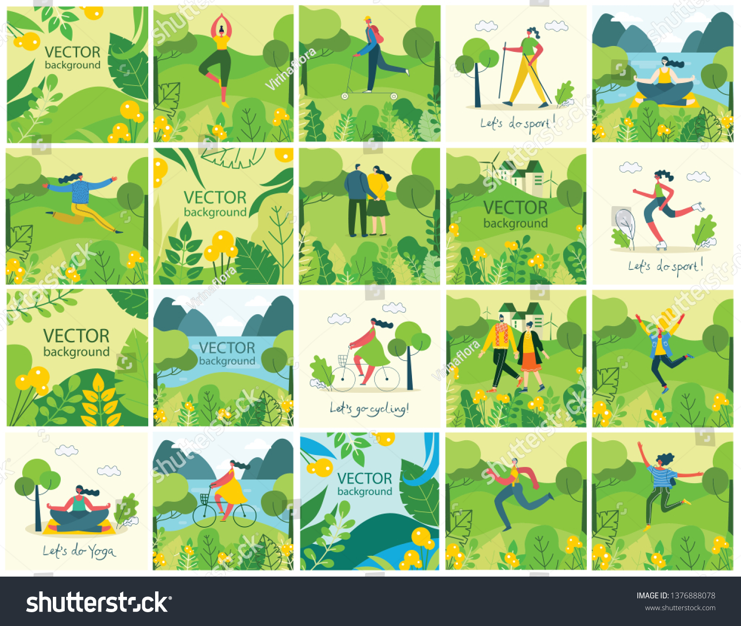 vector nature eco backgrounds girls boys stock vector royalty free 1376888078 shutterstock