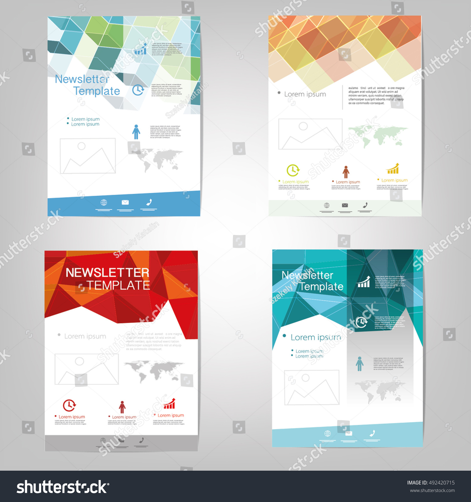 Vector Newsletter Design Templates Stock Vector Royalty Free