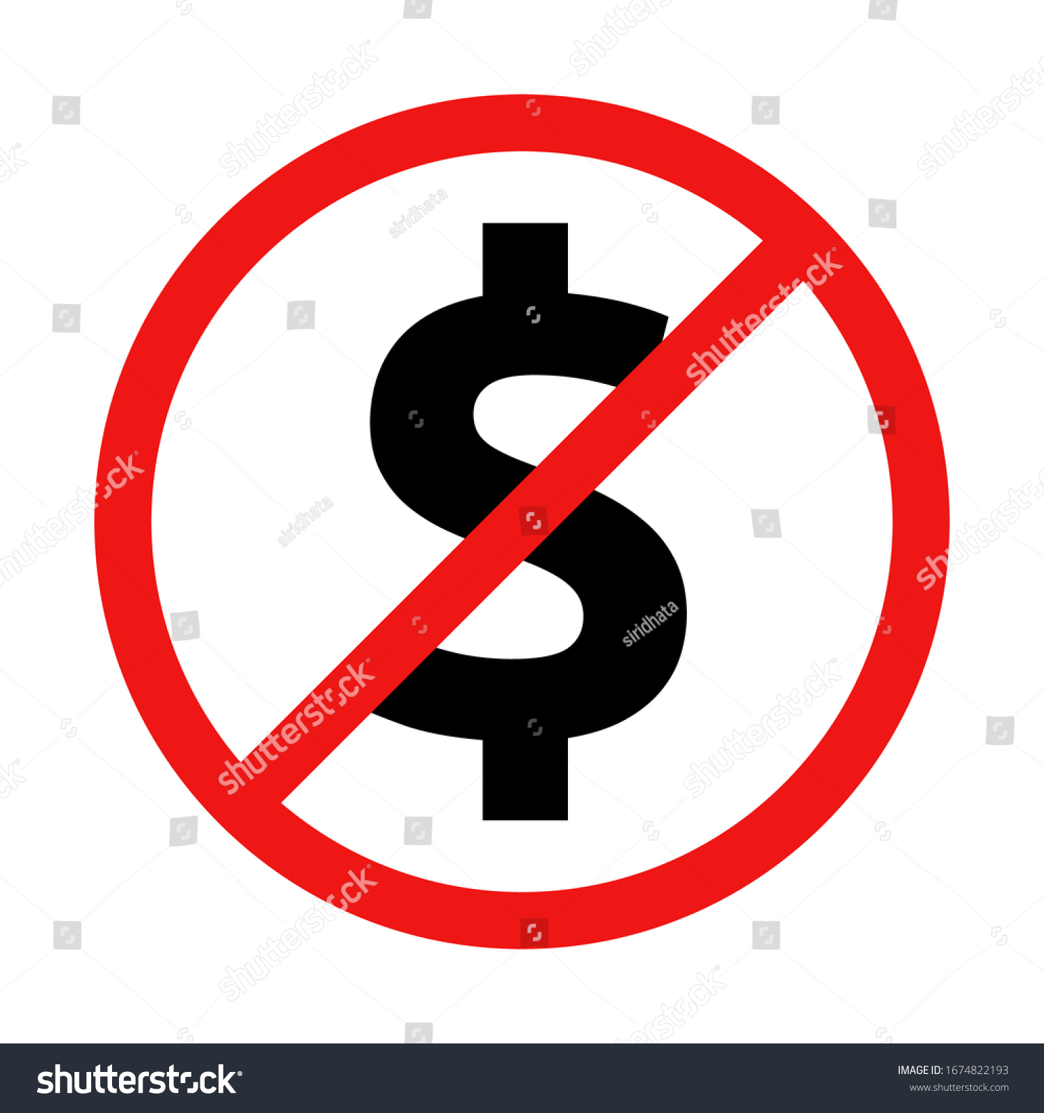 Vector No Dollar Sign Illustration Stock vektor royaltyfri 1674822193 vector-no-dollar-sign-illustration-stock-vektor-royaltyfri-1674822193
