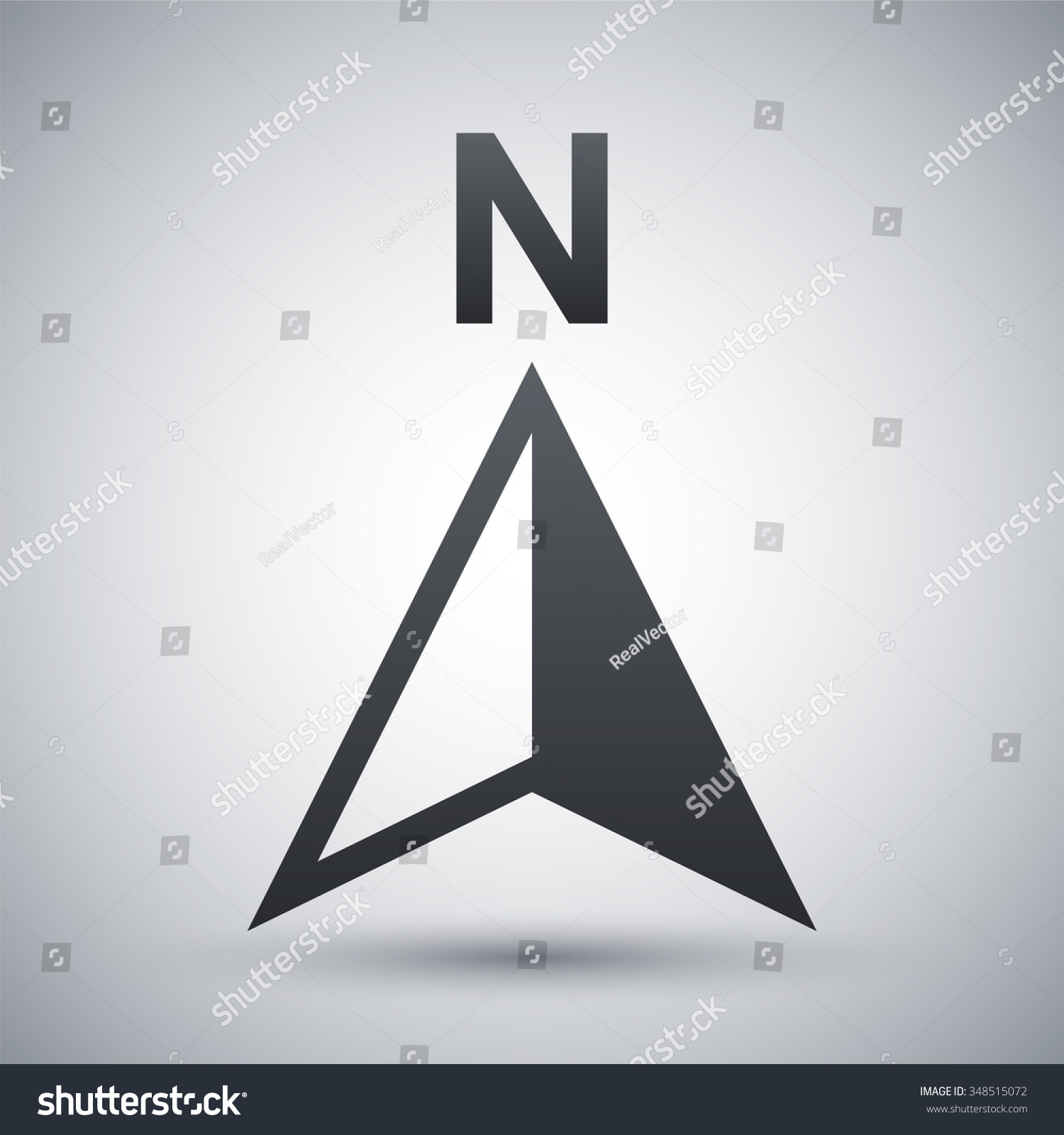 Vector North Direction Compass Icon Stock Vector 348515072 - Shutterstock