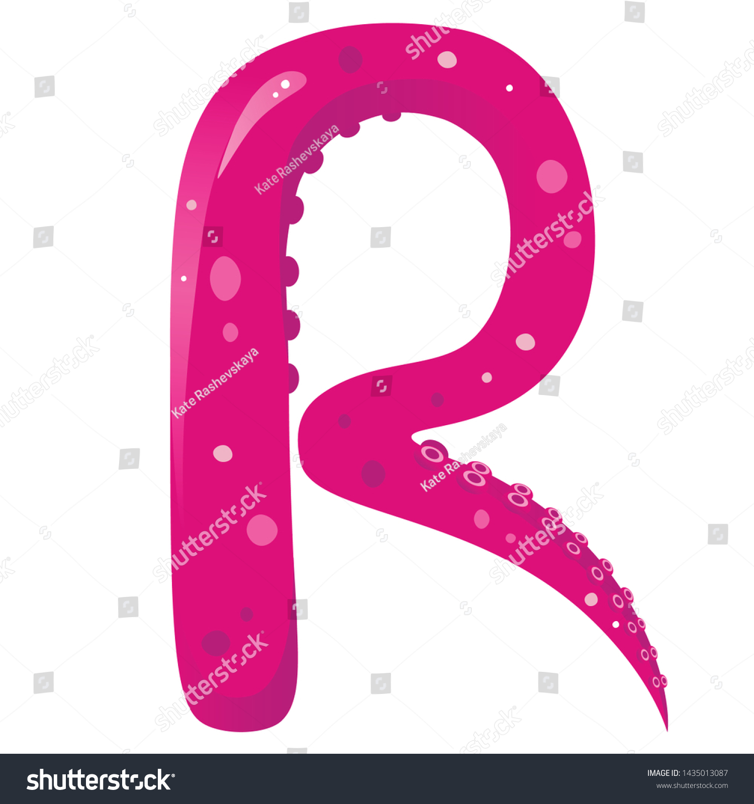 Vector Octopus Alphabet Letter R Element Stock Vector Royalty Free 1435013087