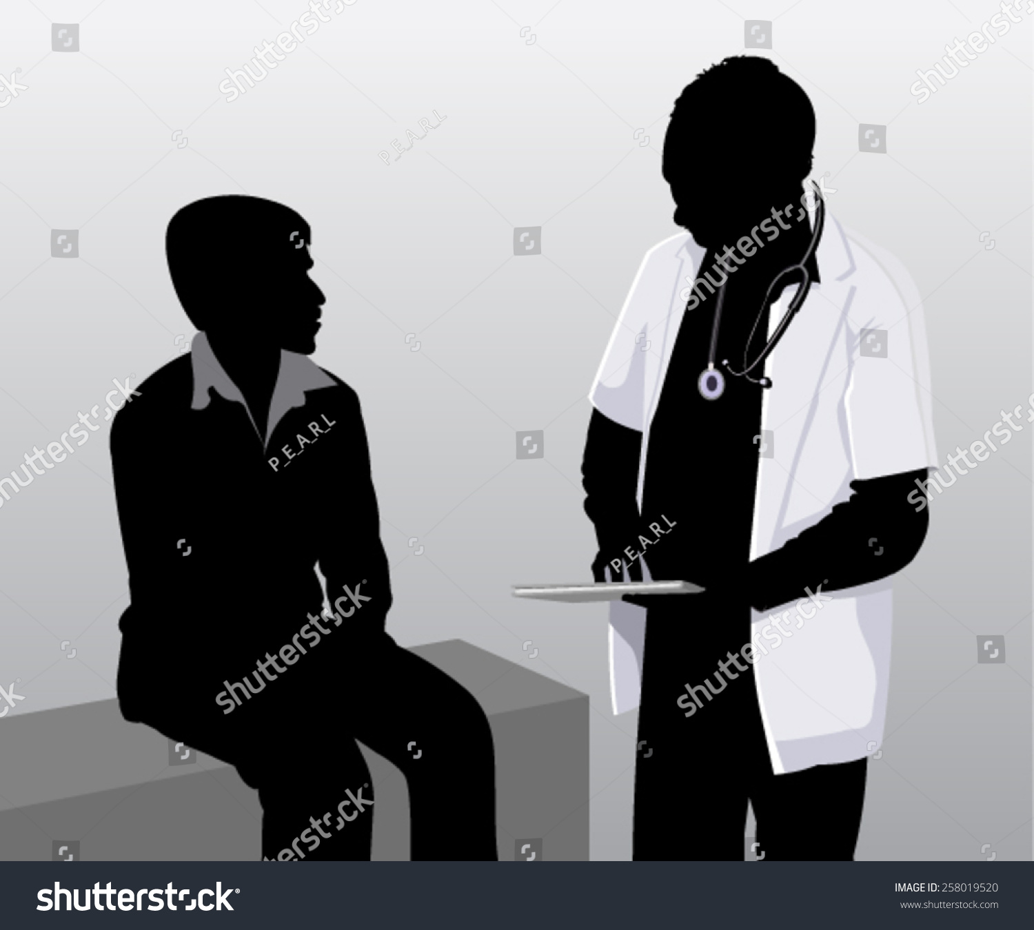 Vector Of A Doctor Examining Patient 258019520 Shutterstock