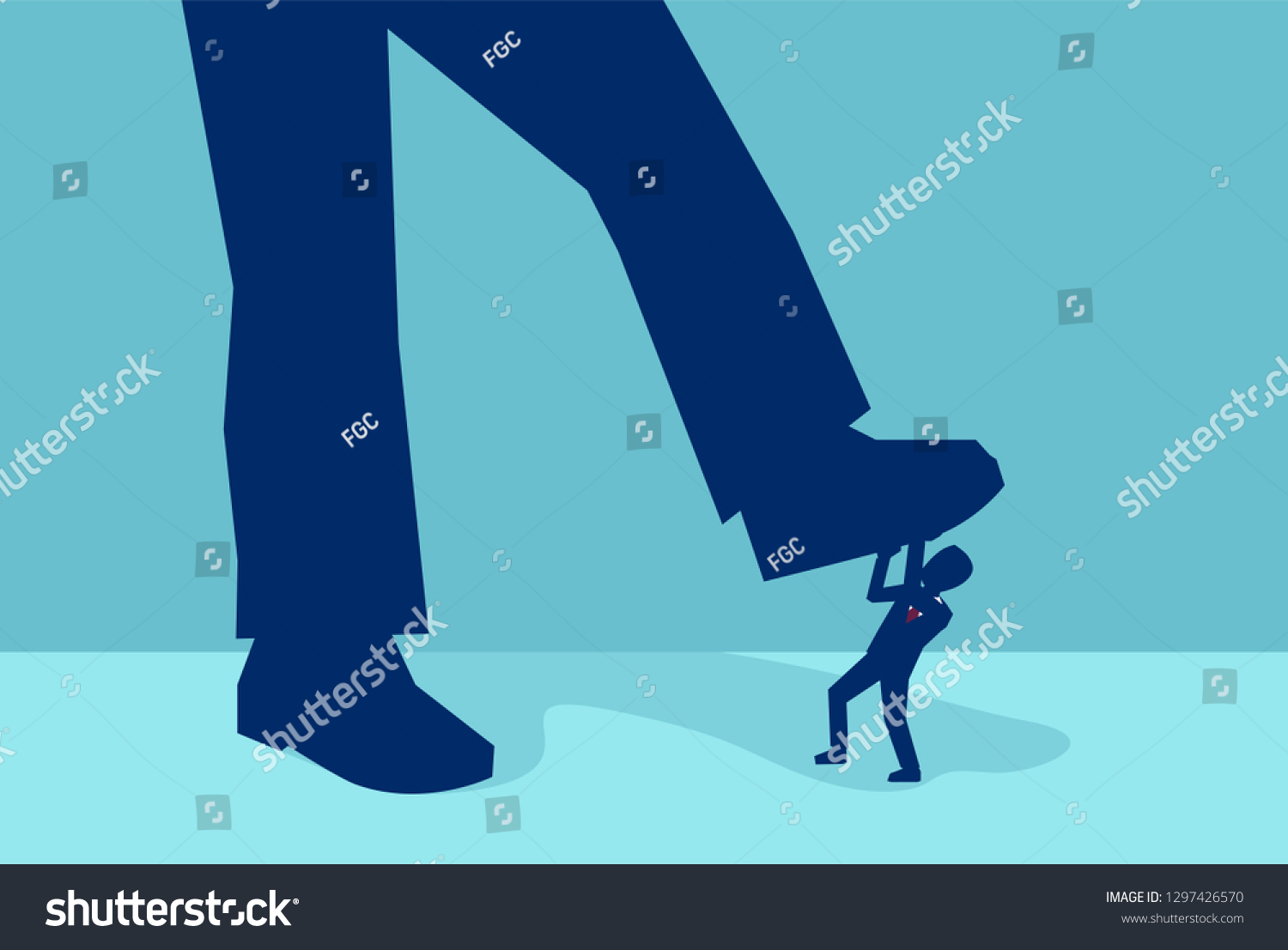 Vector Little Businessman Being Crushed By Stock Vector (Royalty Free ...