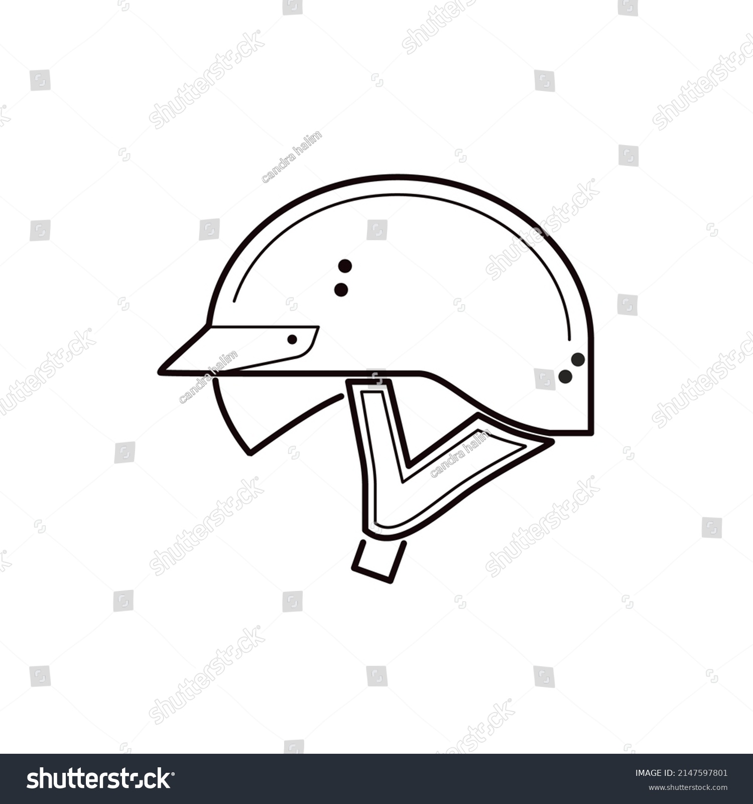 Vector Motorcycle Helmet Black Outline White Stock Vector (Royalty Free ...