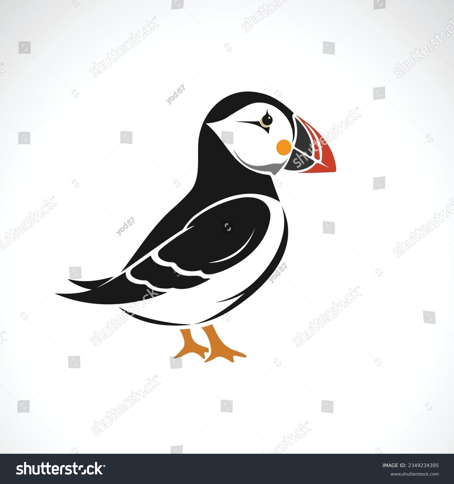 SVG of Vector of a puffin bird design on white background. Wildlife Animals. Easy editable layered vector illustration. svg
