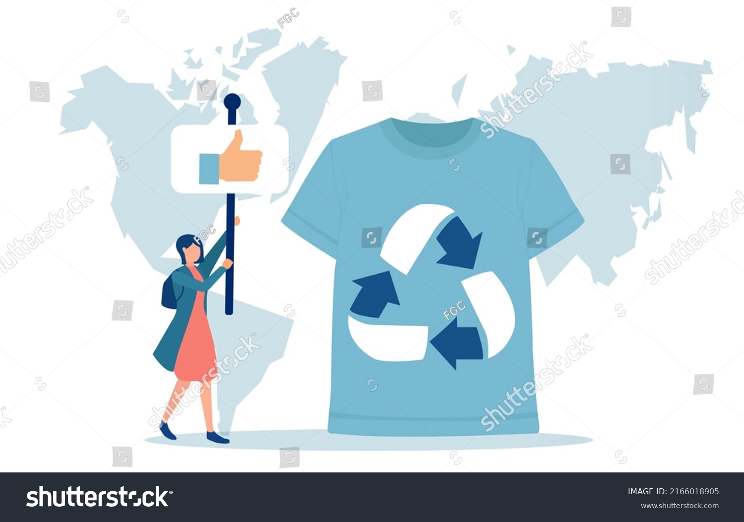 SVG of Vector of a woman supporting recycling of the clothes to have less impact on earth resources  svg