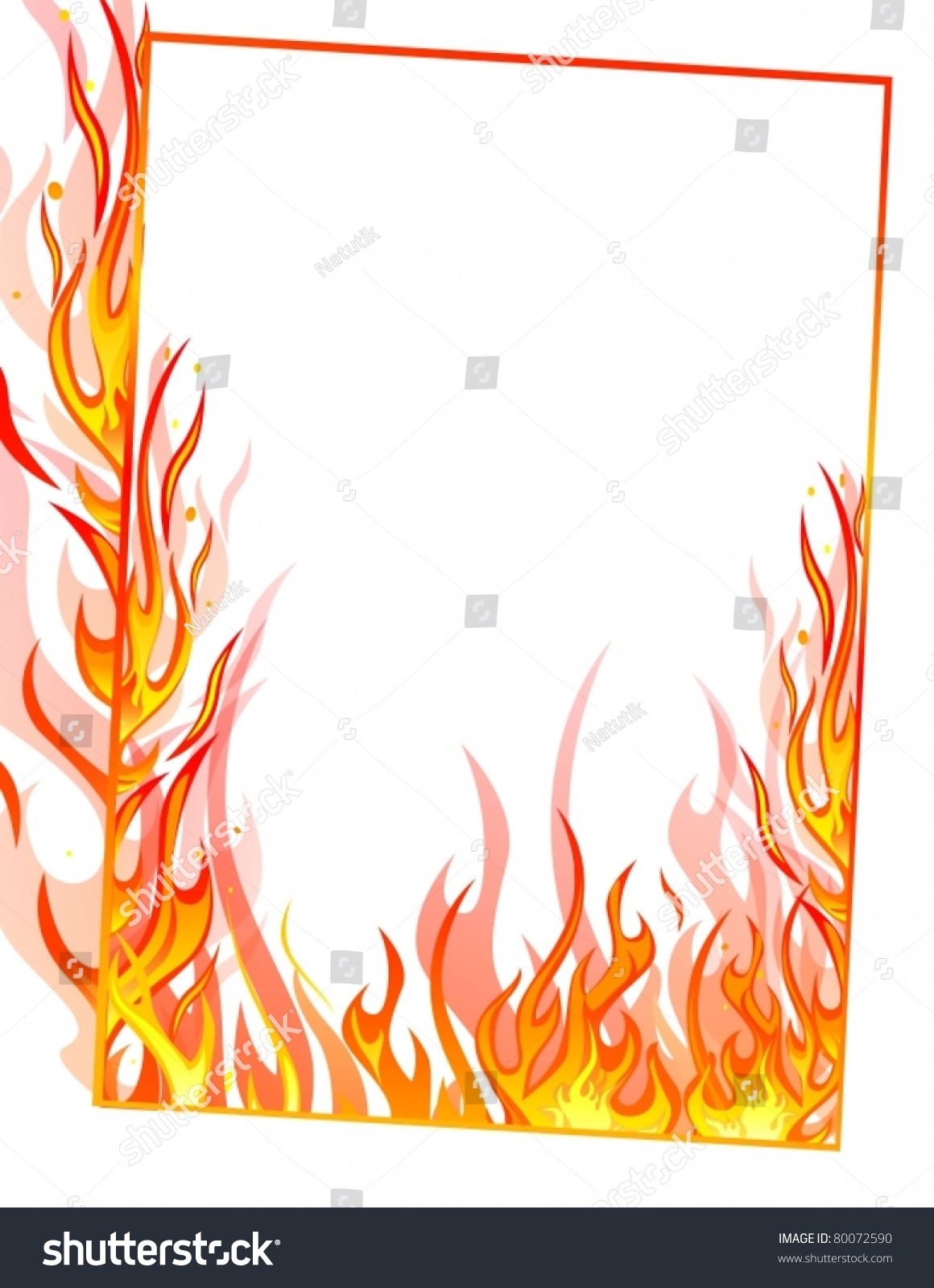 Vector Of Abstract Fire Frame - 80072590 : Shutterstock