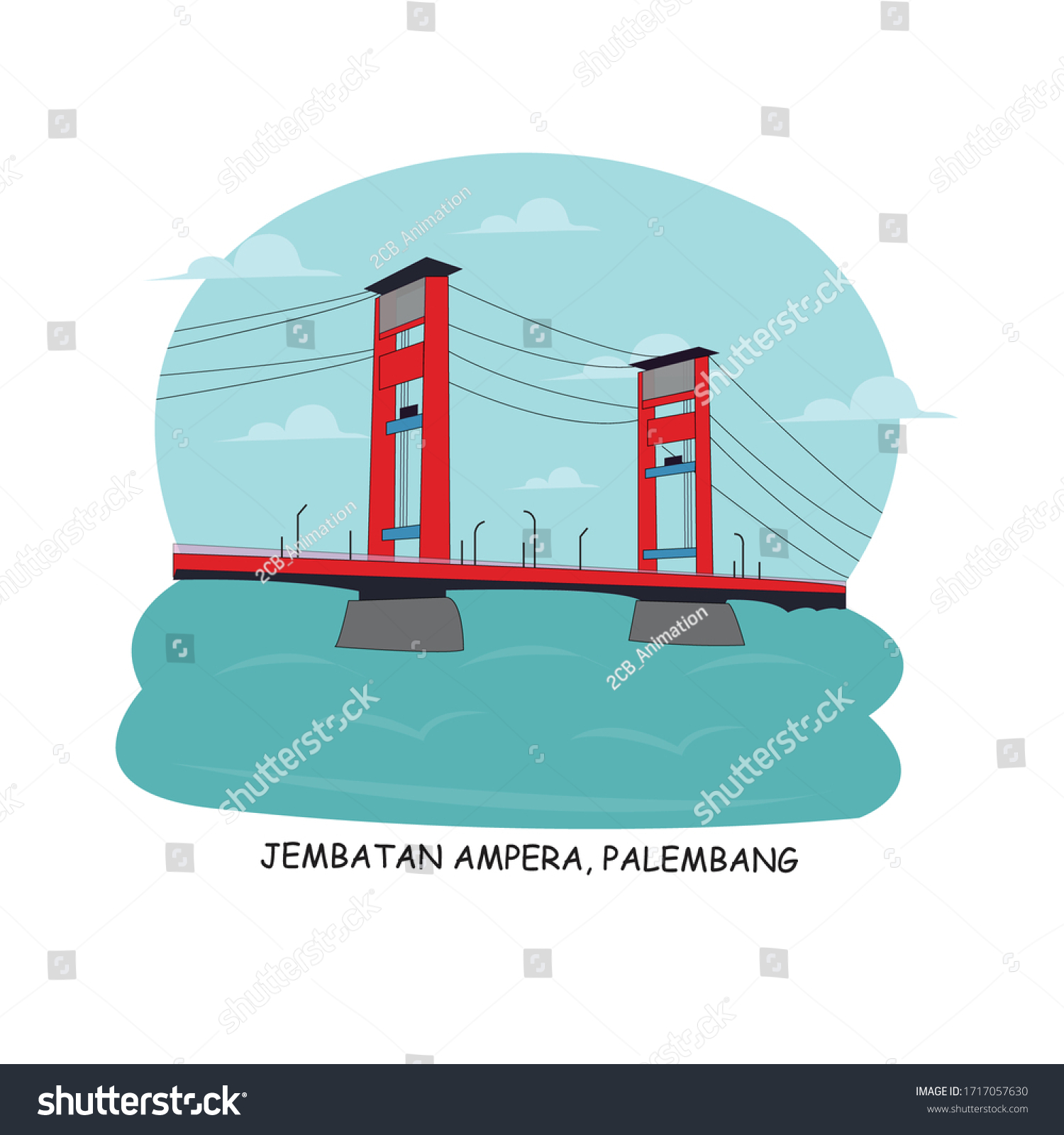 SVG of Vector of Ampera bridge in Indonesia  svg
