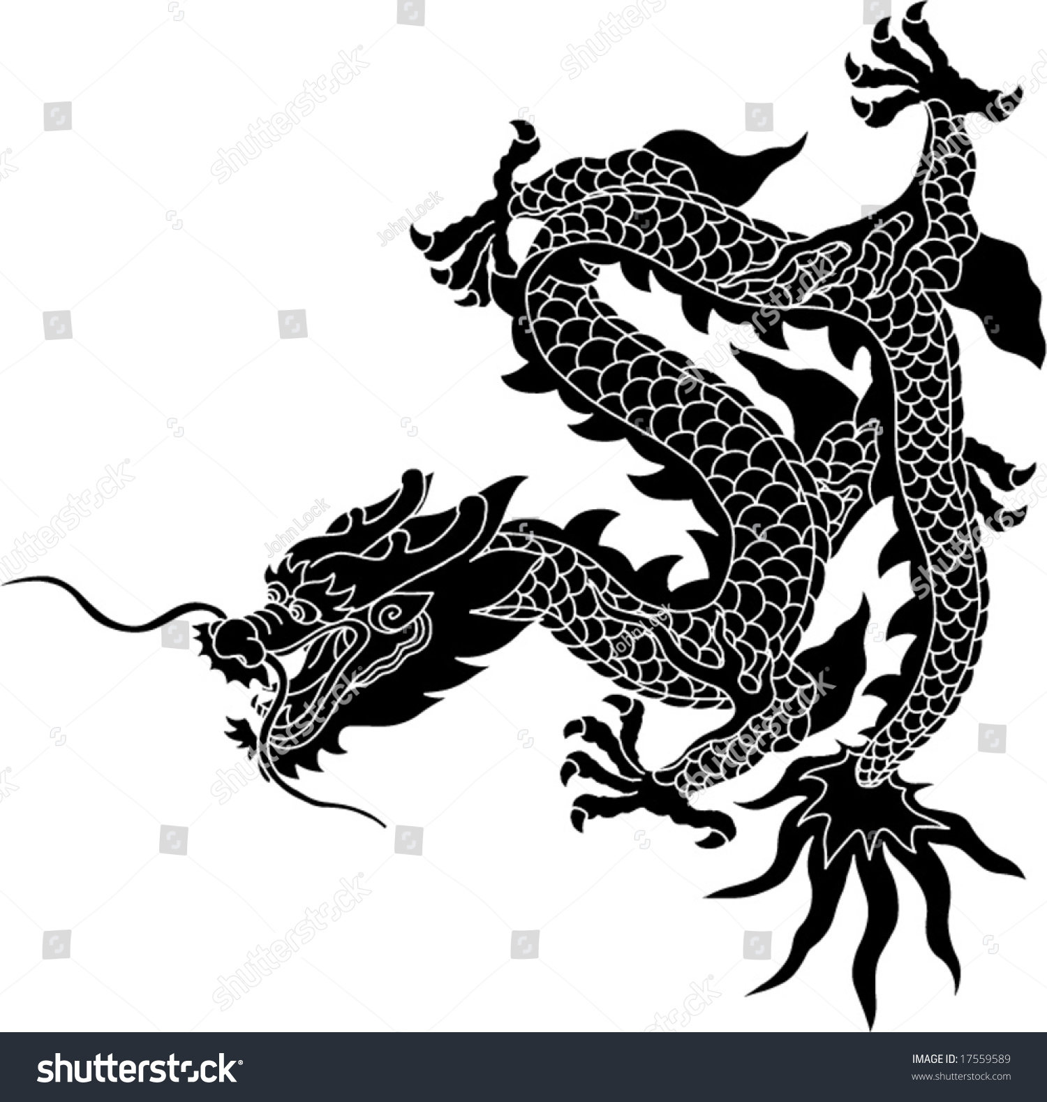 Vector Of Ancient Chinese Dragon Pattern - 17559589 : Shutterstock