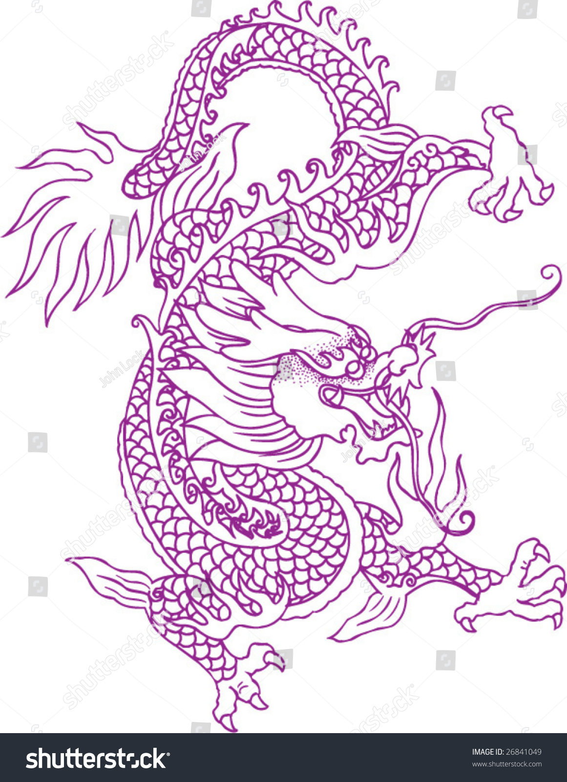 Vector Ancient Chinese Dragon Pattern Stock Vector 26841049 - Shutterstock