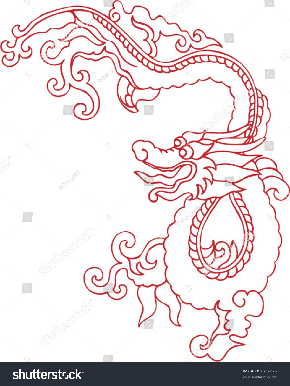 Vector Of Ancient Chinese Dragon Pattern - 31668649 : Shutterstock