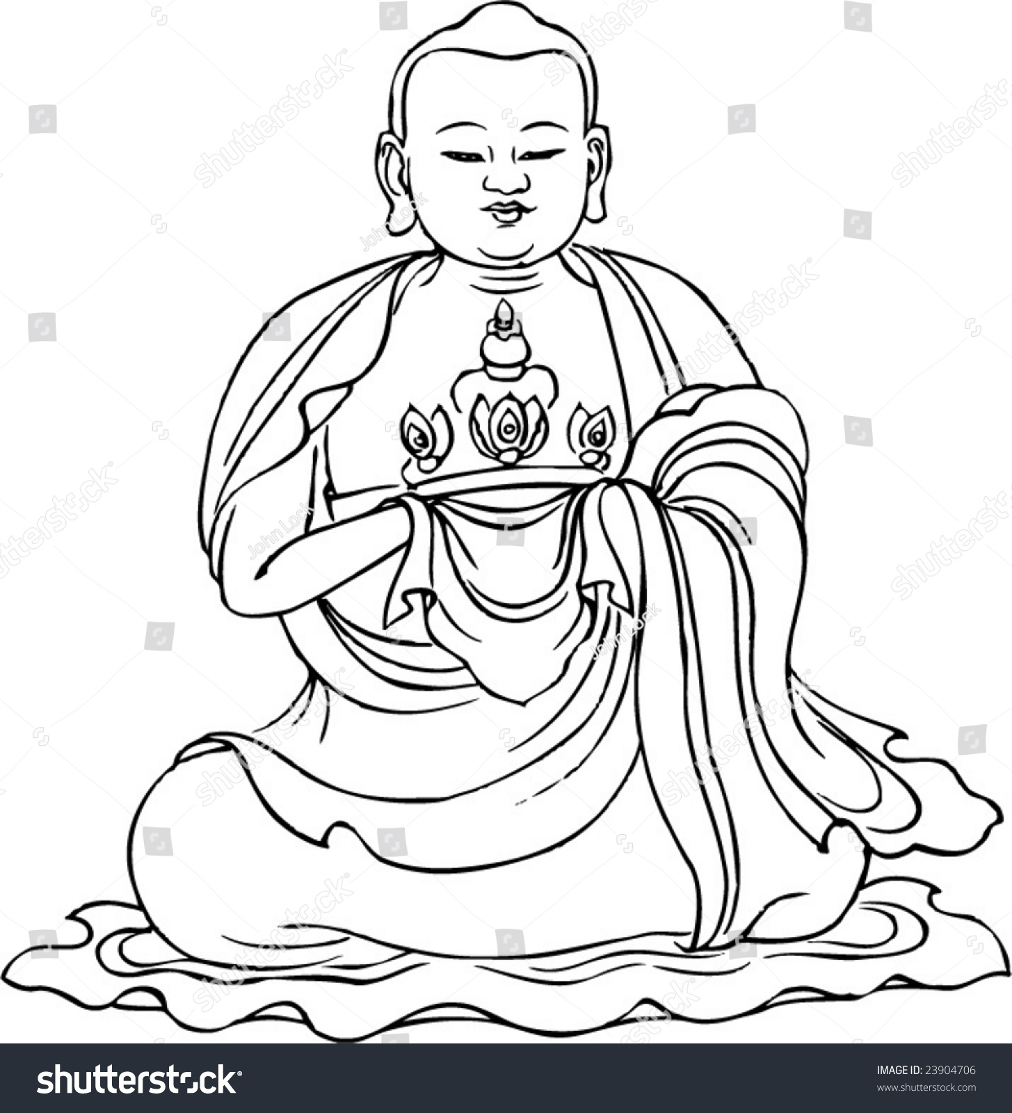Vector Of Ancient Traditional Chinese Artistic Pattern Of Buddist Arhat ...