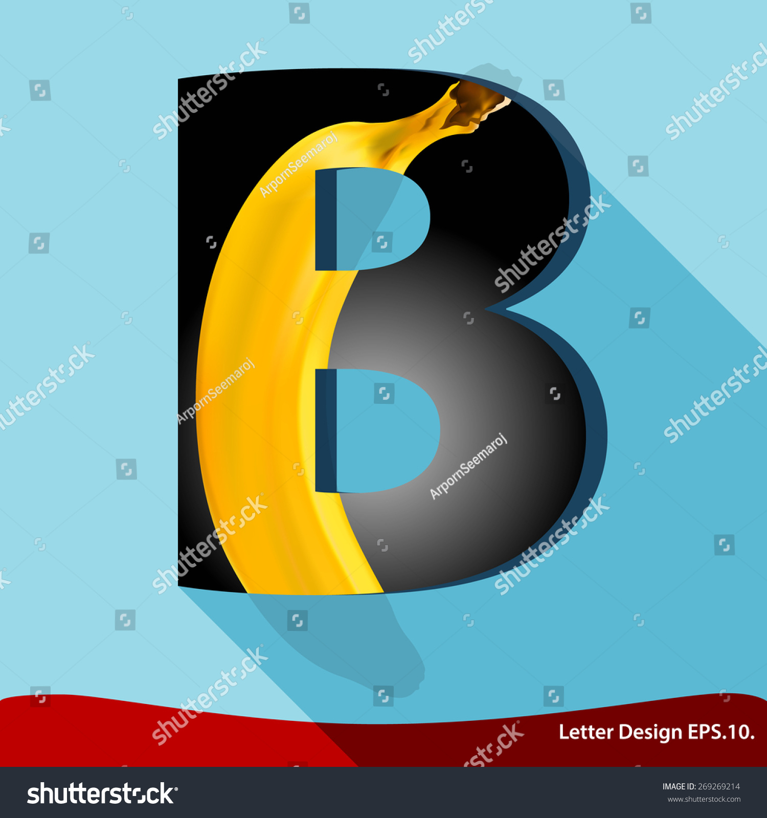 Vector Banana Letter B Alphabet Shape Stock Vector (Royalty Free ...