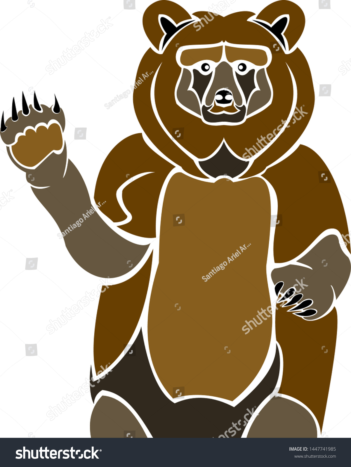 Vector Bear Hi Pose Stock Vector (Royalty Free) 1447741985 | Shutterstock