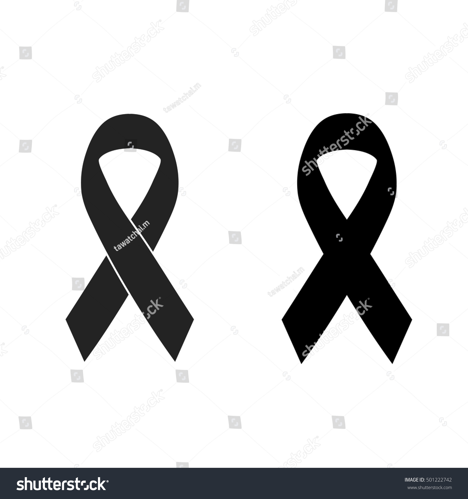 SVG of vector of Black ribbon mourning sign svg