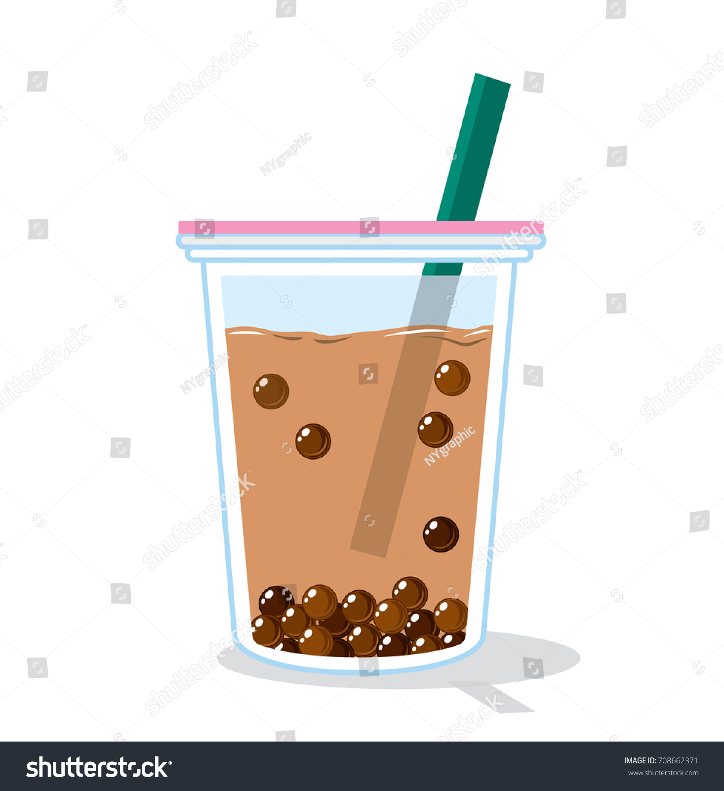 Vector Bubble Tea Stock Vector 708662371 - Shutterstock