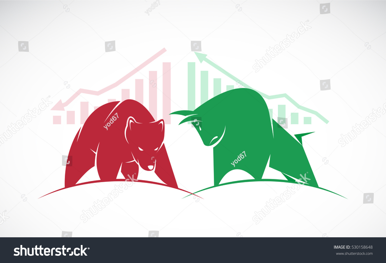 Vector Bull Bear Symbols Stock Market Stock Vector 530158648 - Shutterstock