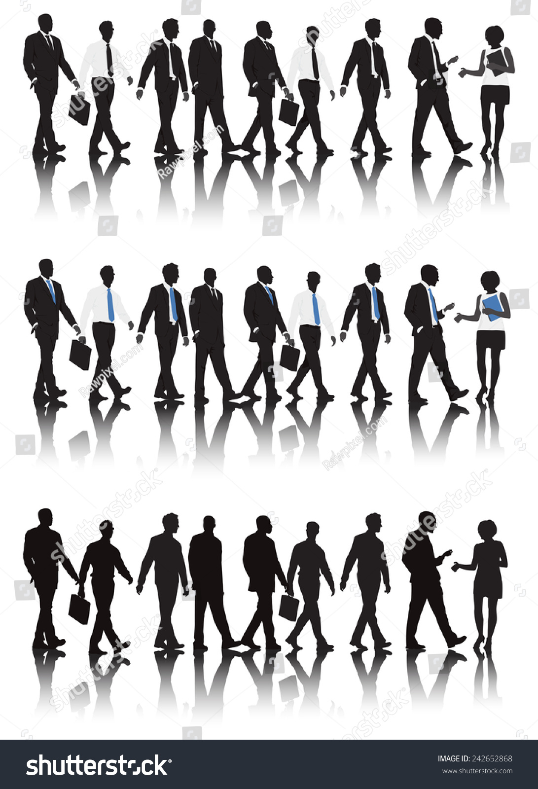 Vector Of Business People Walking. - 242652868 : Shutterstock