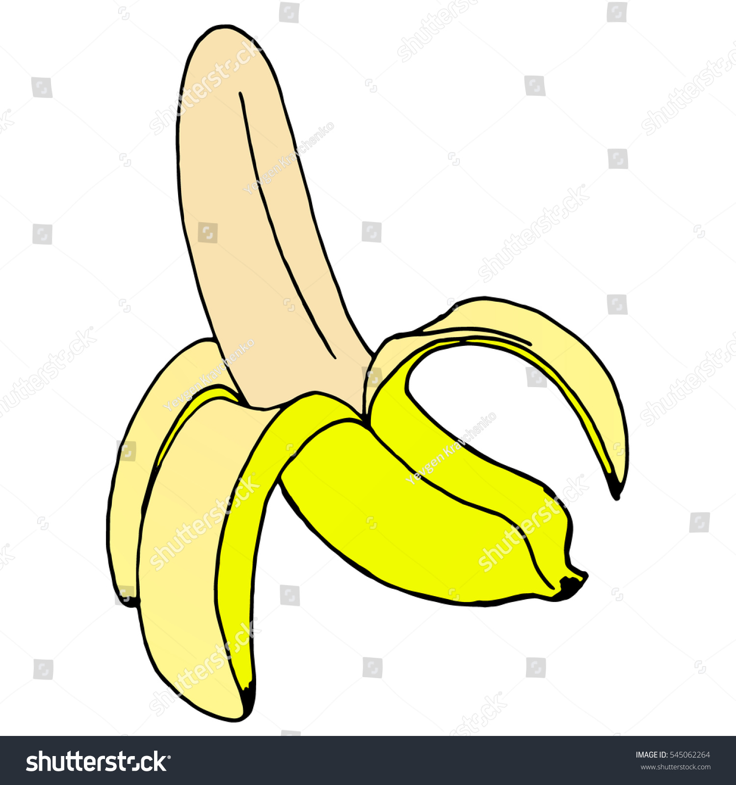 Vector Cartoon Yellow Banana Overripe Banana Stock Vector 545062264 ...