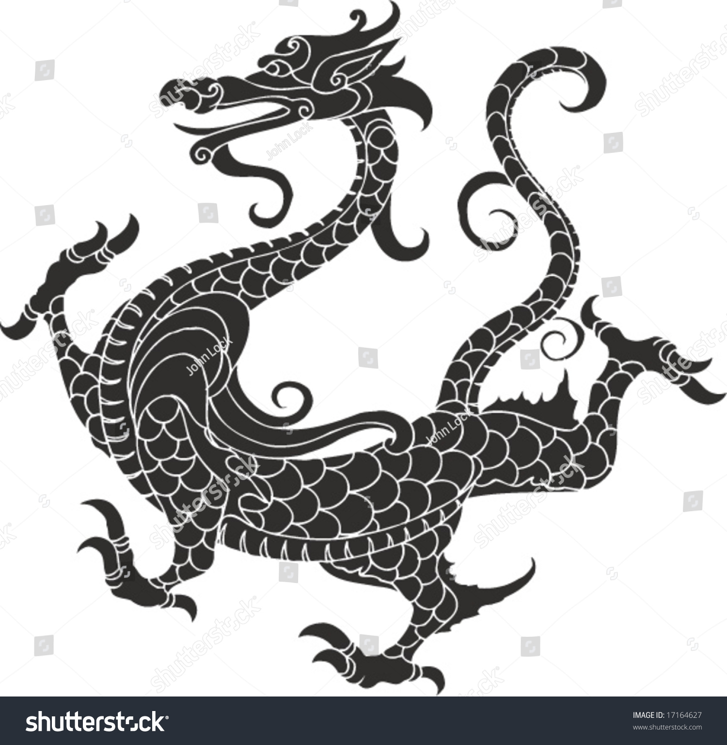 Vector Chinese Dragon Pattern Stock Vector 17164627 - Shutterstock