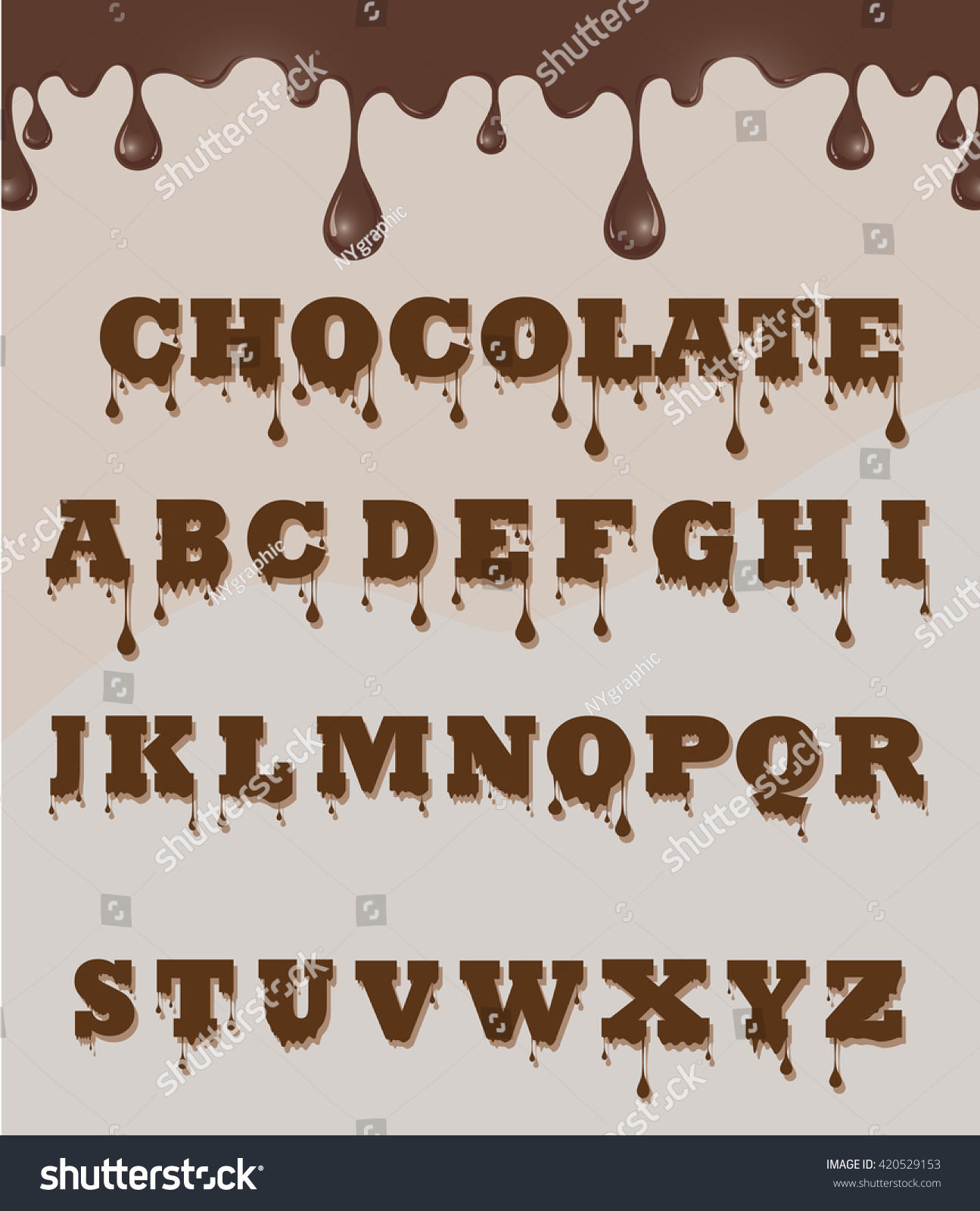 Vector Chocolate Font Made Chocolate Stock Vector (Royalty Free ...