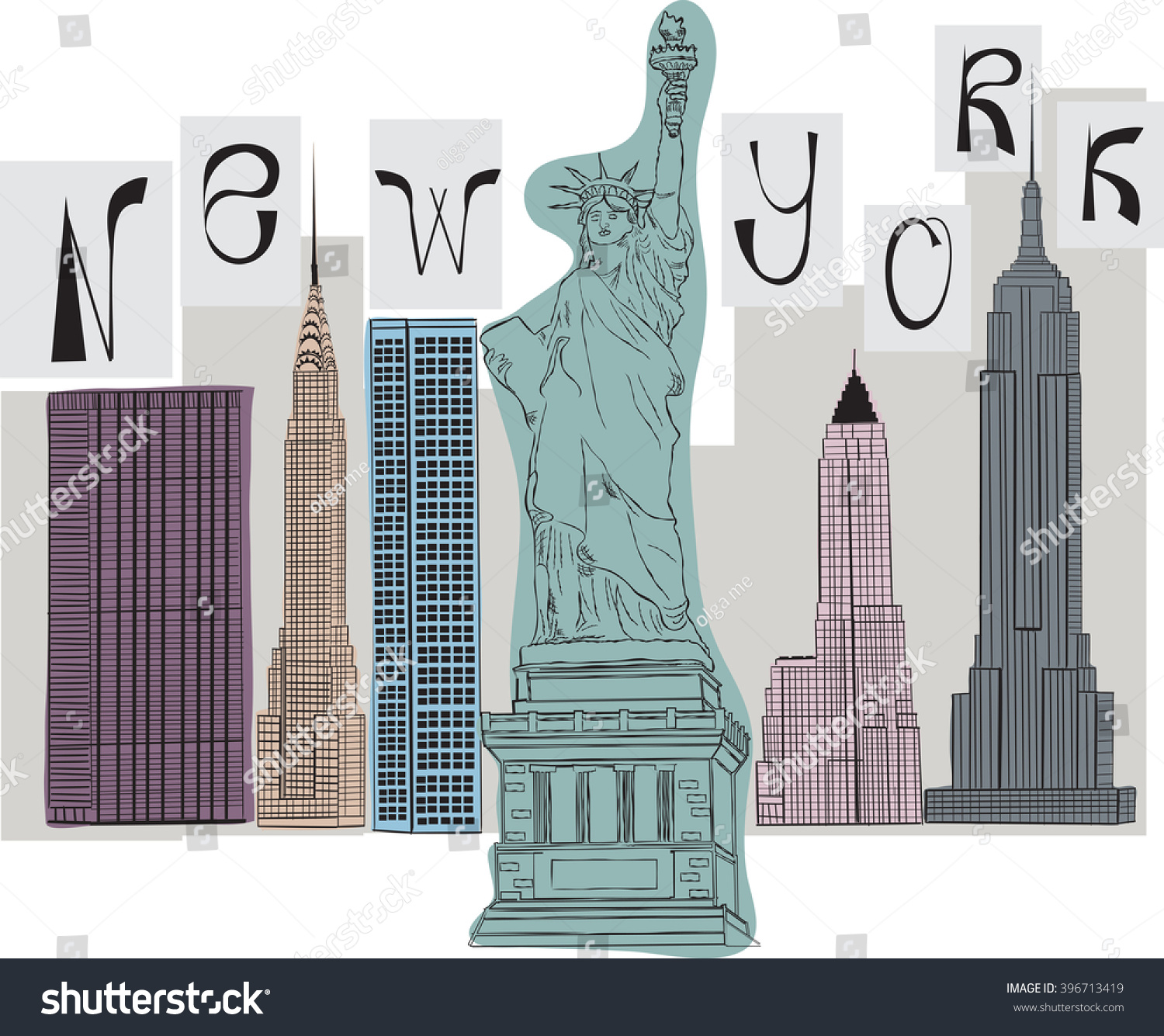 SVG of vector of collage New York. EPS10 svg