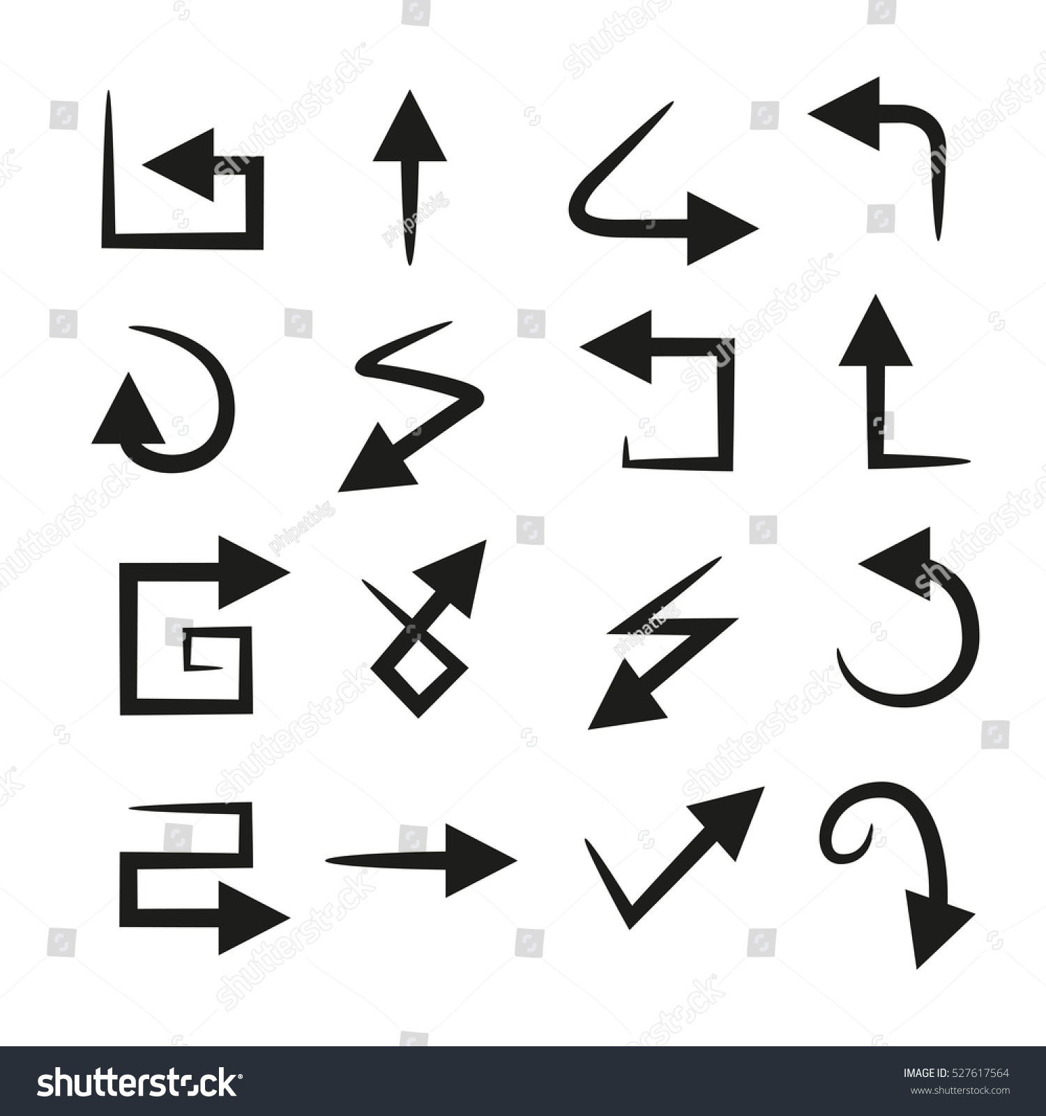 Vector Curved Arrow Icons Stock Vector Royalty Free 527617564 5287