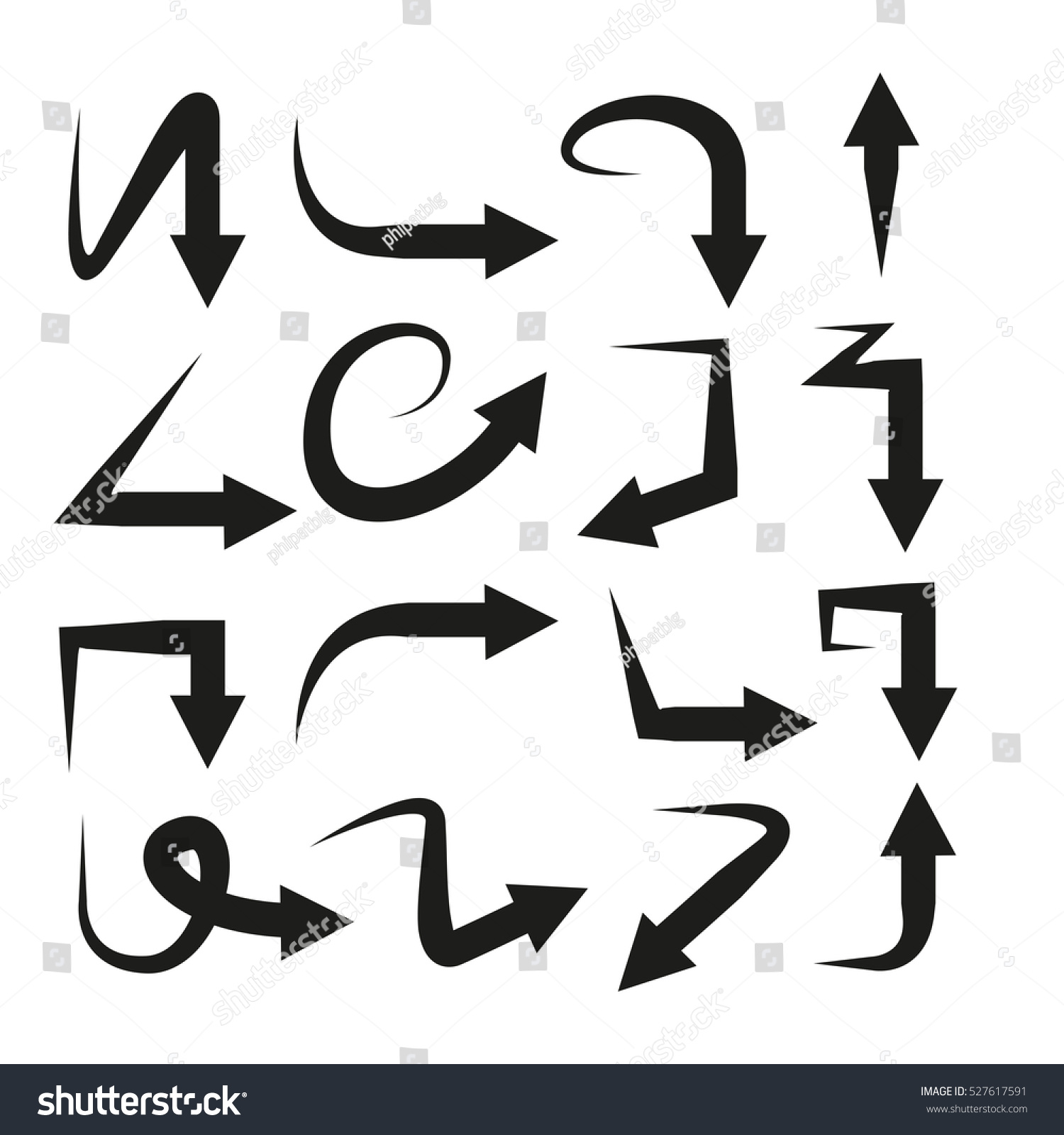 Vector Of Curved Arrow Icons - 527617591 : Shutterstock