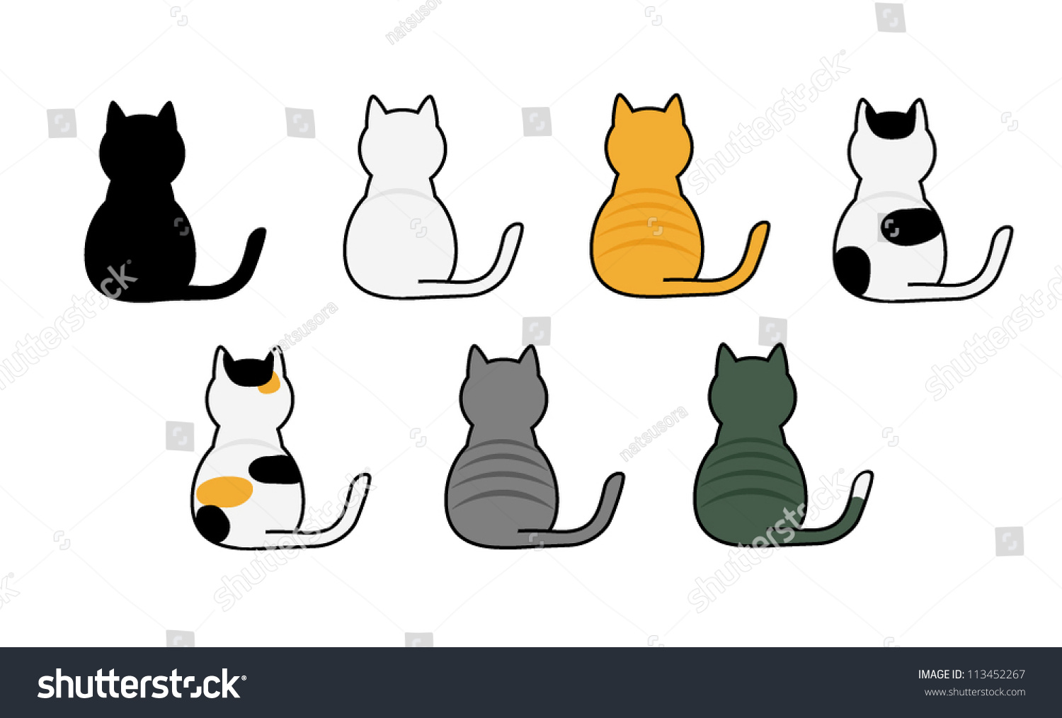 Vector Cute Cats Stock Vector Royalty Free 113452267 Vector Cute Cats Stock Vector Royalty Free 113452267