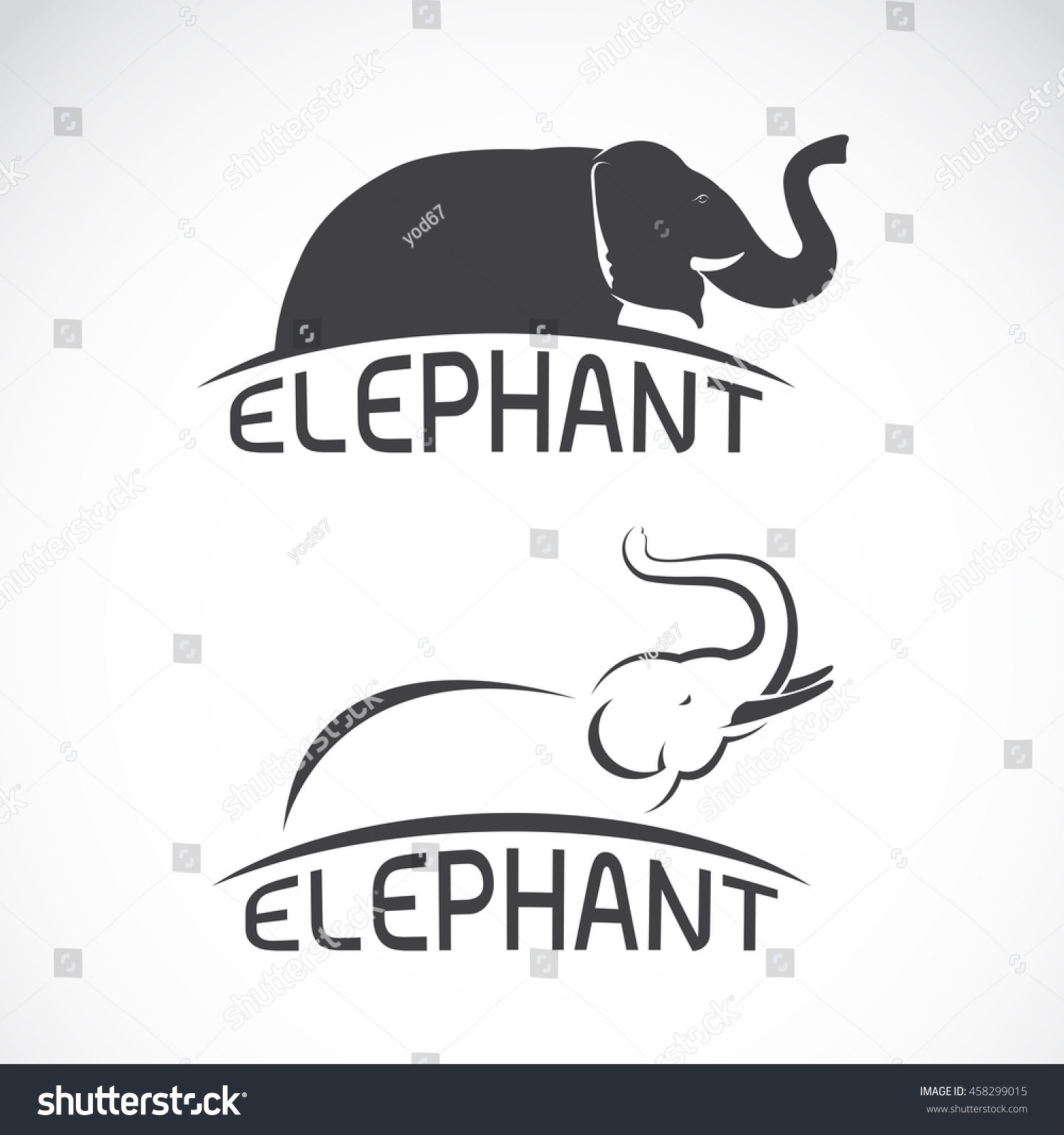 Vector Of Elephant Design On White Background. - 458299015 : Shutterstock