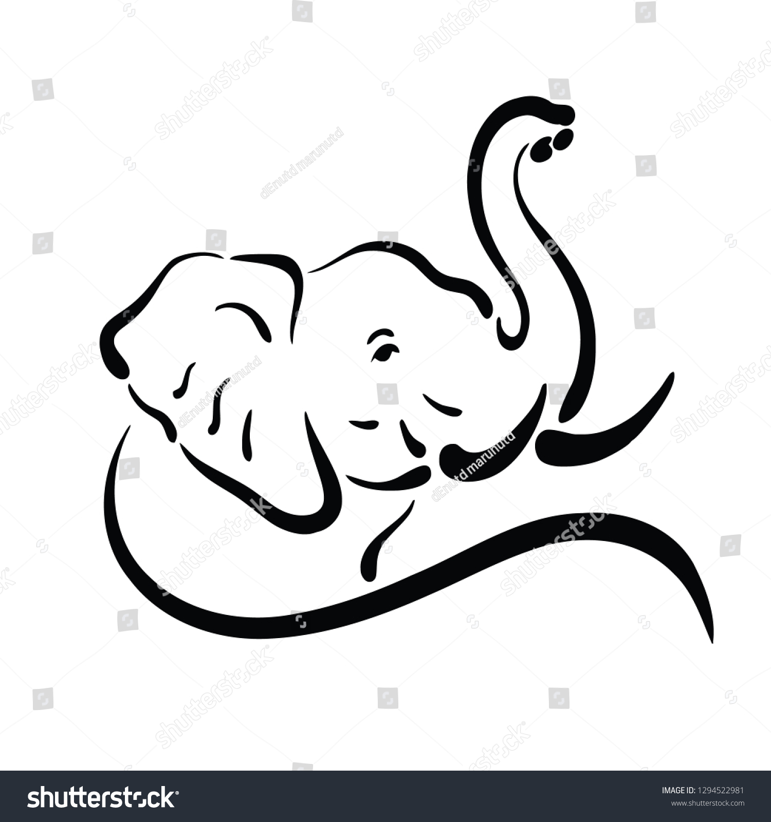 Vector Elephant Design On White Background Stock Vector (Royalty Free ...