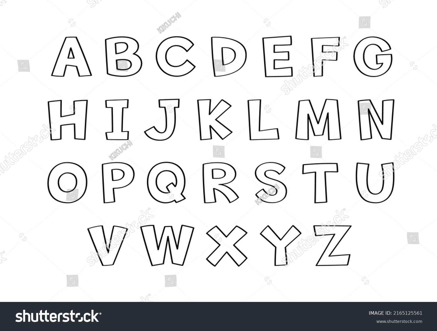 Vector English Alphabets Handdrawn Doodle Style Stock Vector (Royalty ...