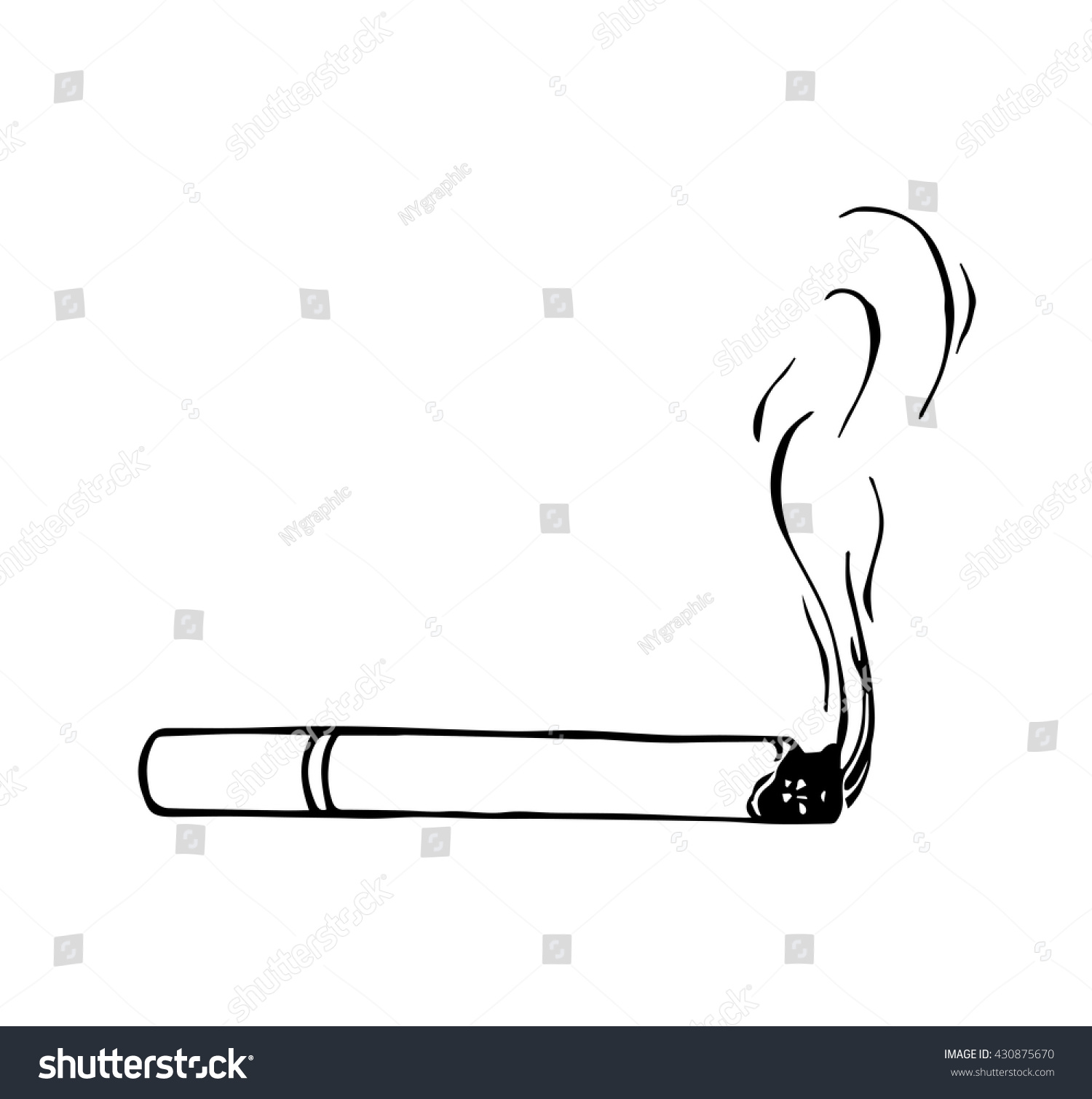 Vector Hand Draw Cigarette Stock Vector (Royalty Free) 430875670