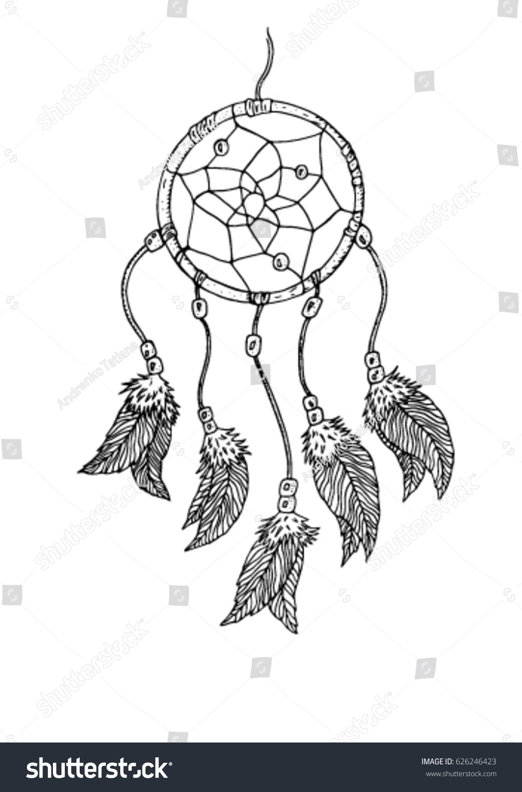 Vector Hand Draw Dream Catcher Sketch Stock Vector Royalty Free