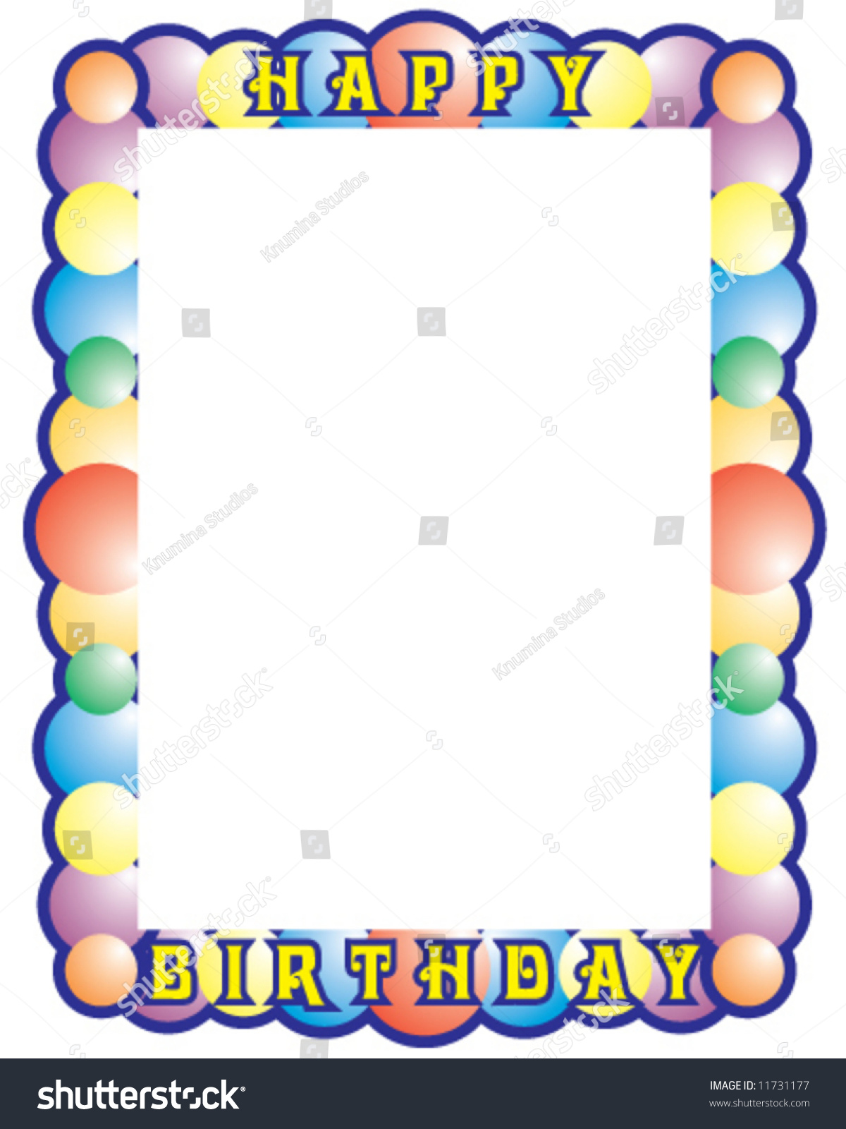 Vector Of Happy Birthday Frame With Space For Your Text - 11731177 ...