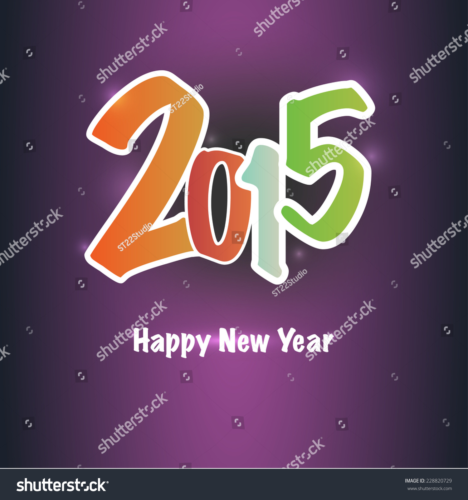 Vector Of Happy New Year 2015 - 228820729 : Shutterstock