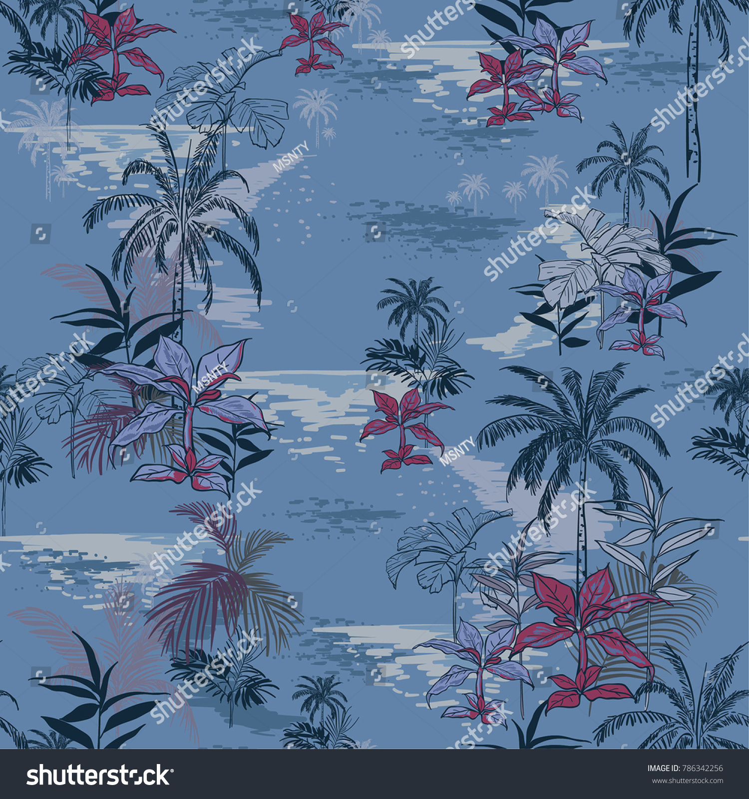 Vector Hawaiian Tropical Print Island Seamless: Vetor Stock (livre De ...