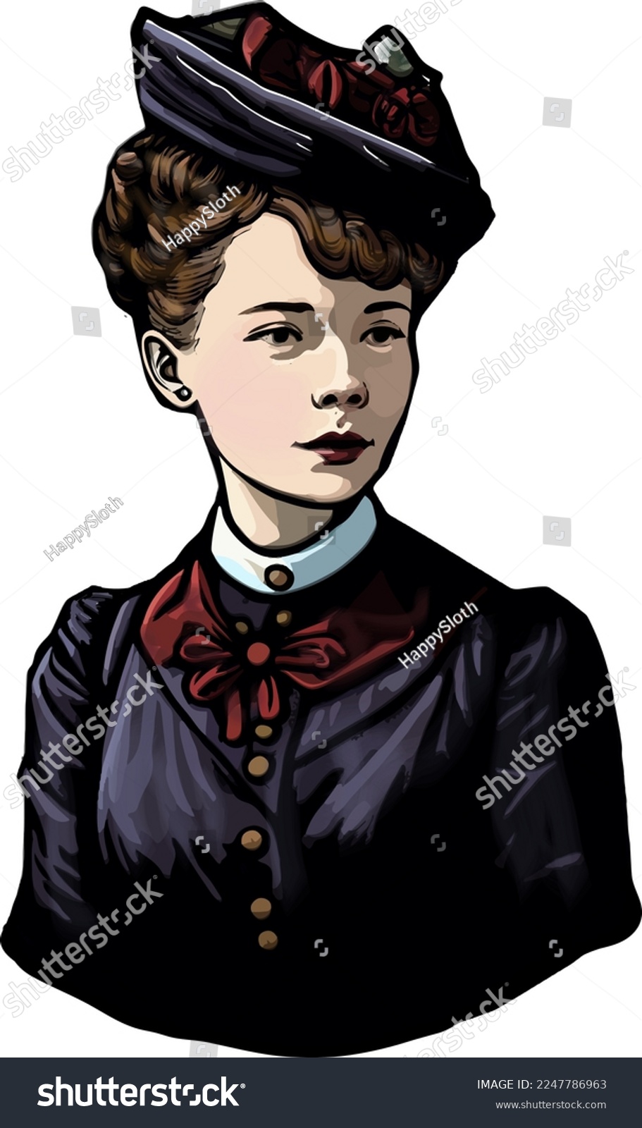 SVG of Vector of investigative reporter Nellie Bly (1864-1922) svg
