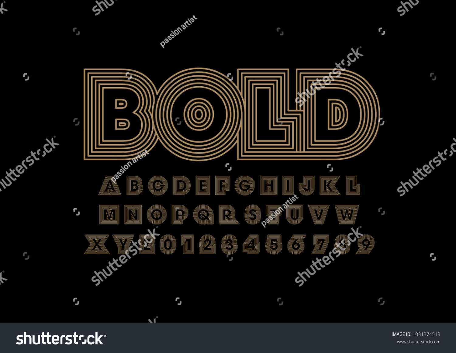 Vector Modern Layered Font Alphabet Stock Vector (Royalty Free ...