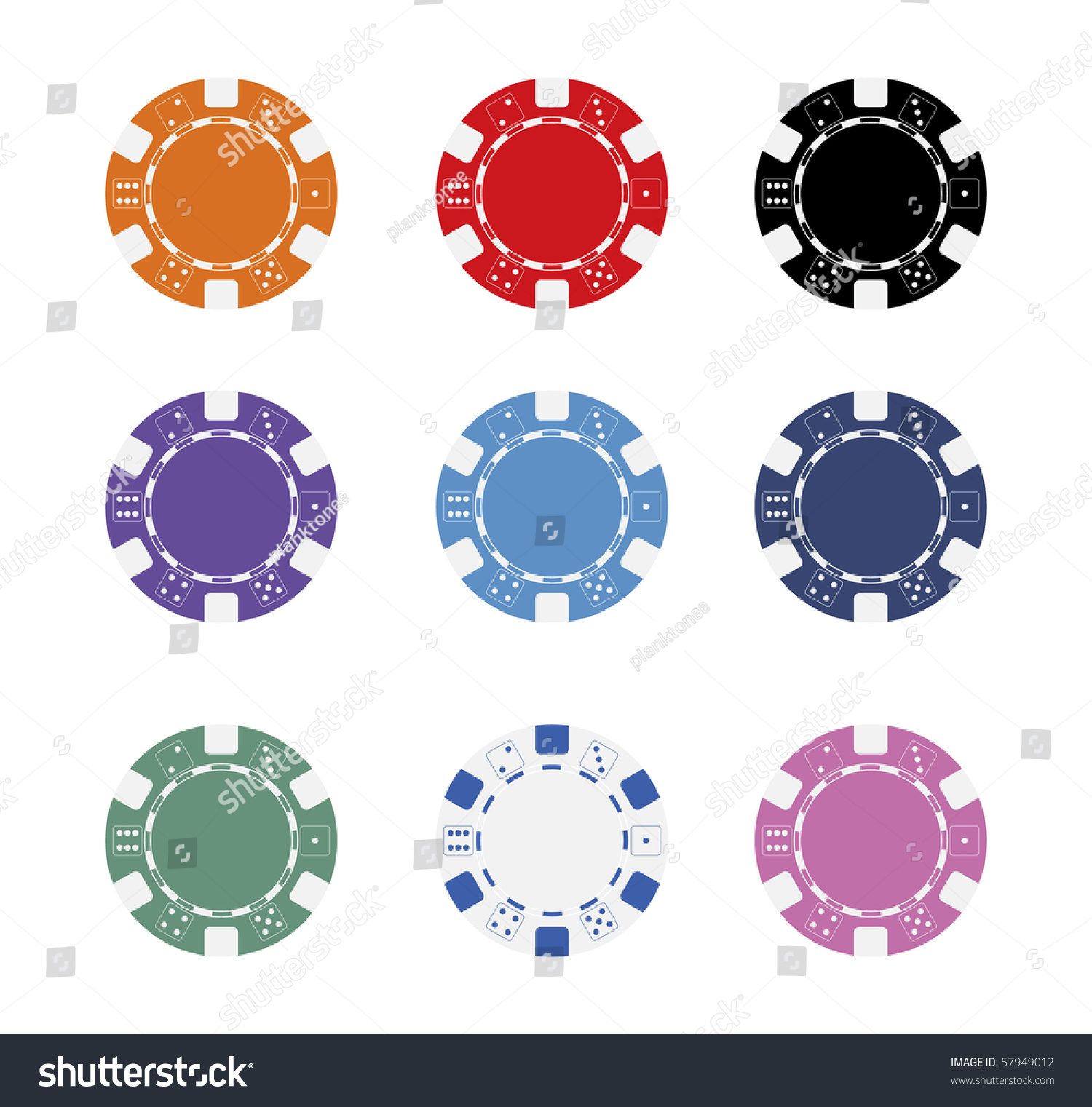 Vector Of Nine Chips On A White Background - 57949012 : Shutterstock