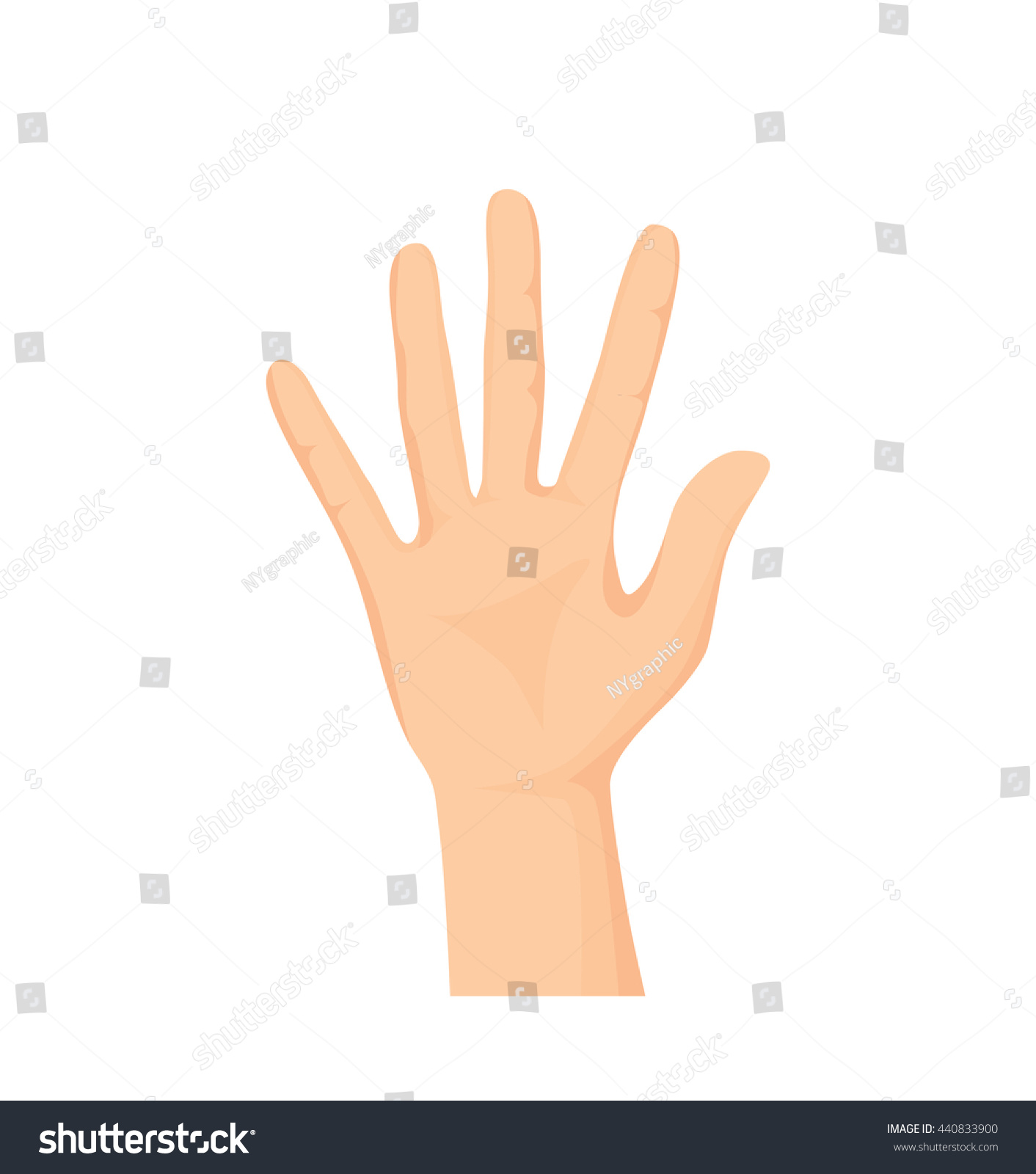 Vector Of Opened Palm Of The Hand - 440833900 : Shutterstock