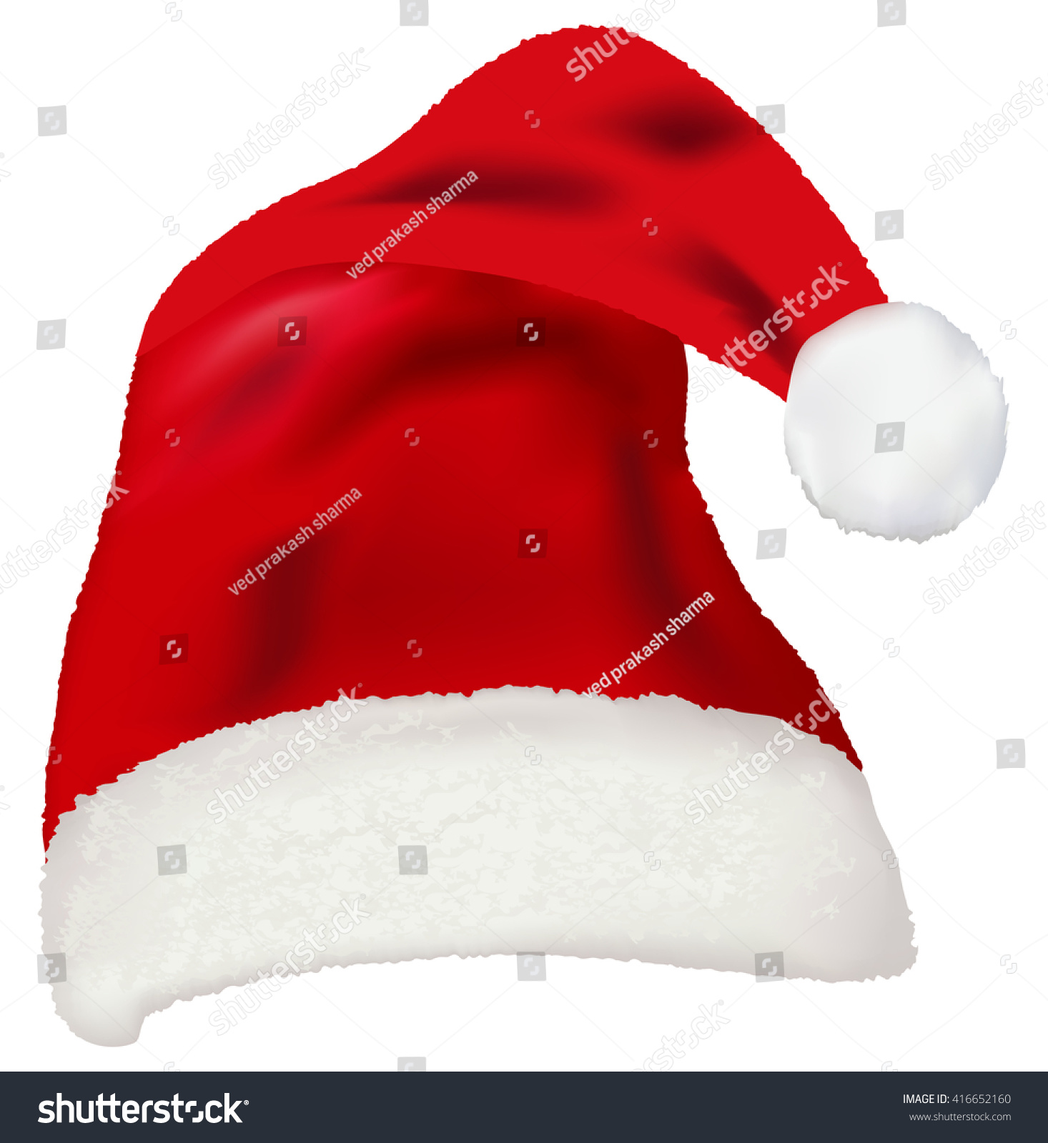 Vector Red Santa Claus Hat Stock Vector 416652160 - Shutterstock