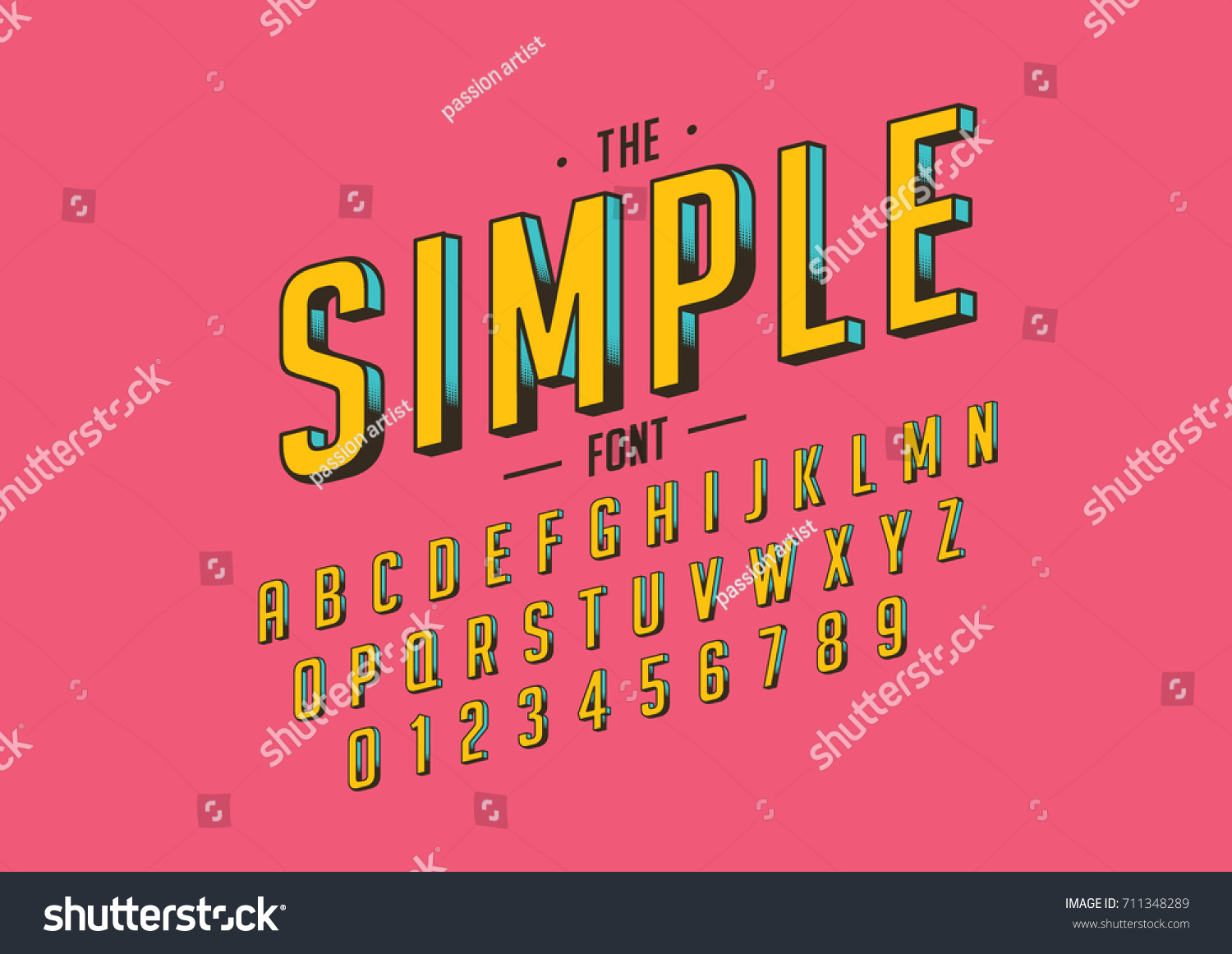 Vector Retro Bold Font Alphabet Stock Vector Royalty Free