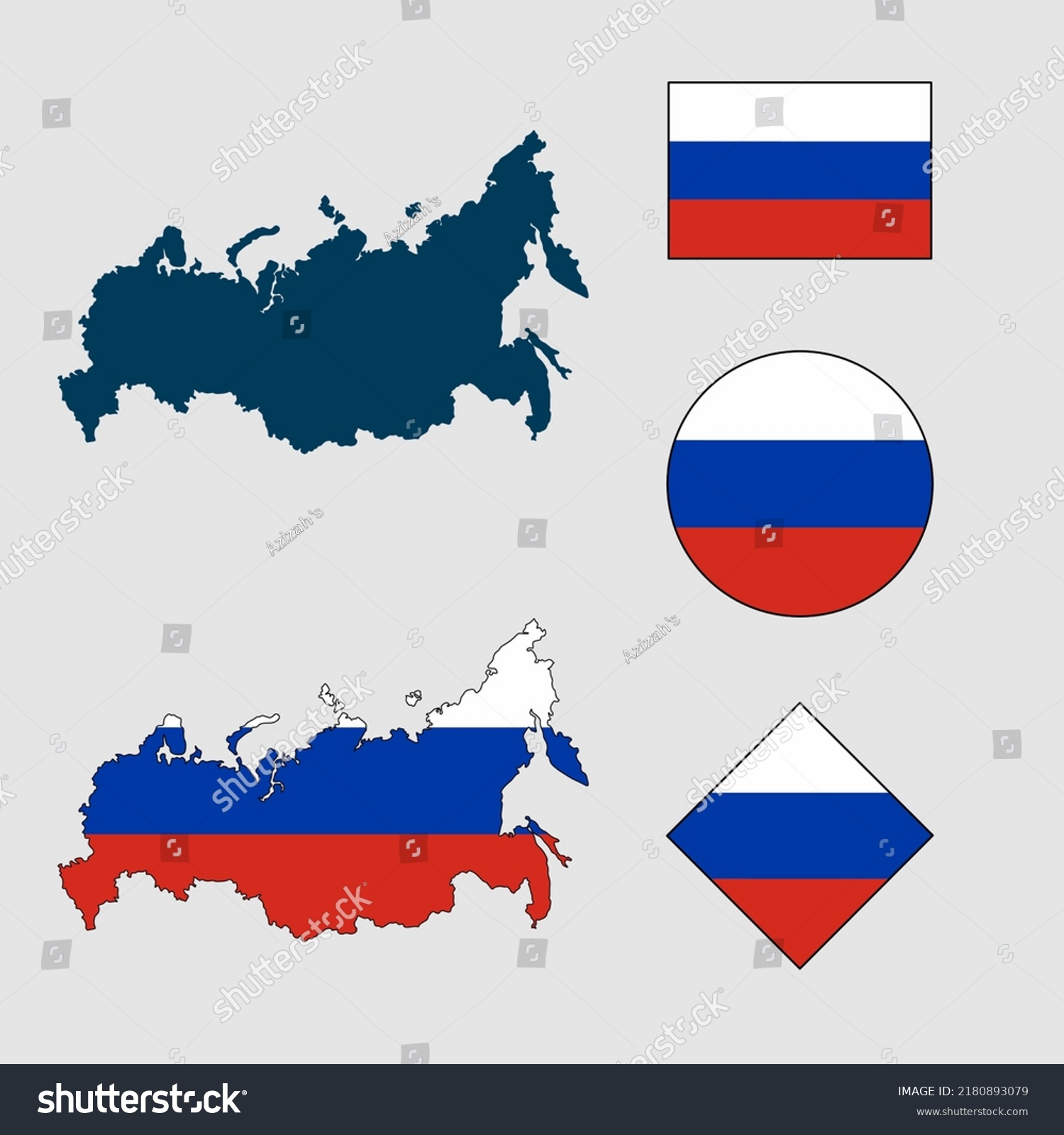 Vector Russia Country Outline Silhouette Flag Stock Vector (Royalty ...