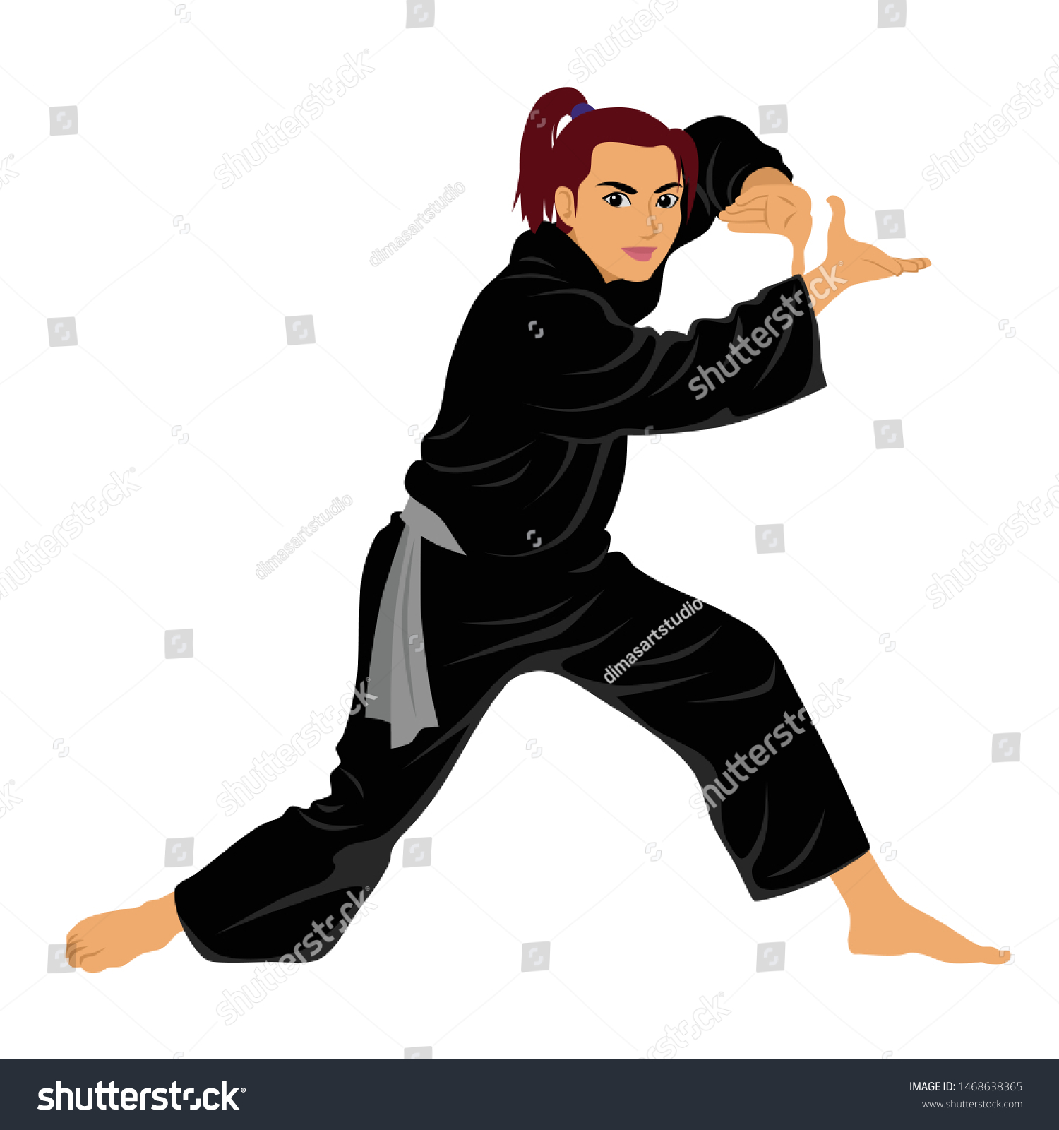 Vector Silat Martial Arts Indonesia Pose Stock Vector (royalty Free 