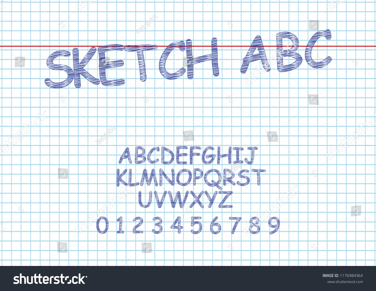 Vector Sketch Bold Font Alphabet Hand Stock Vector (Royalty Free) 1176984364 Shutterstock